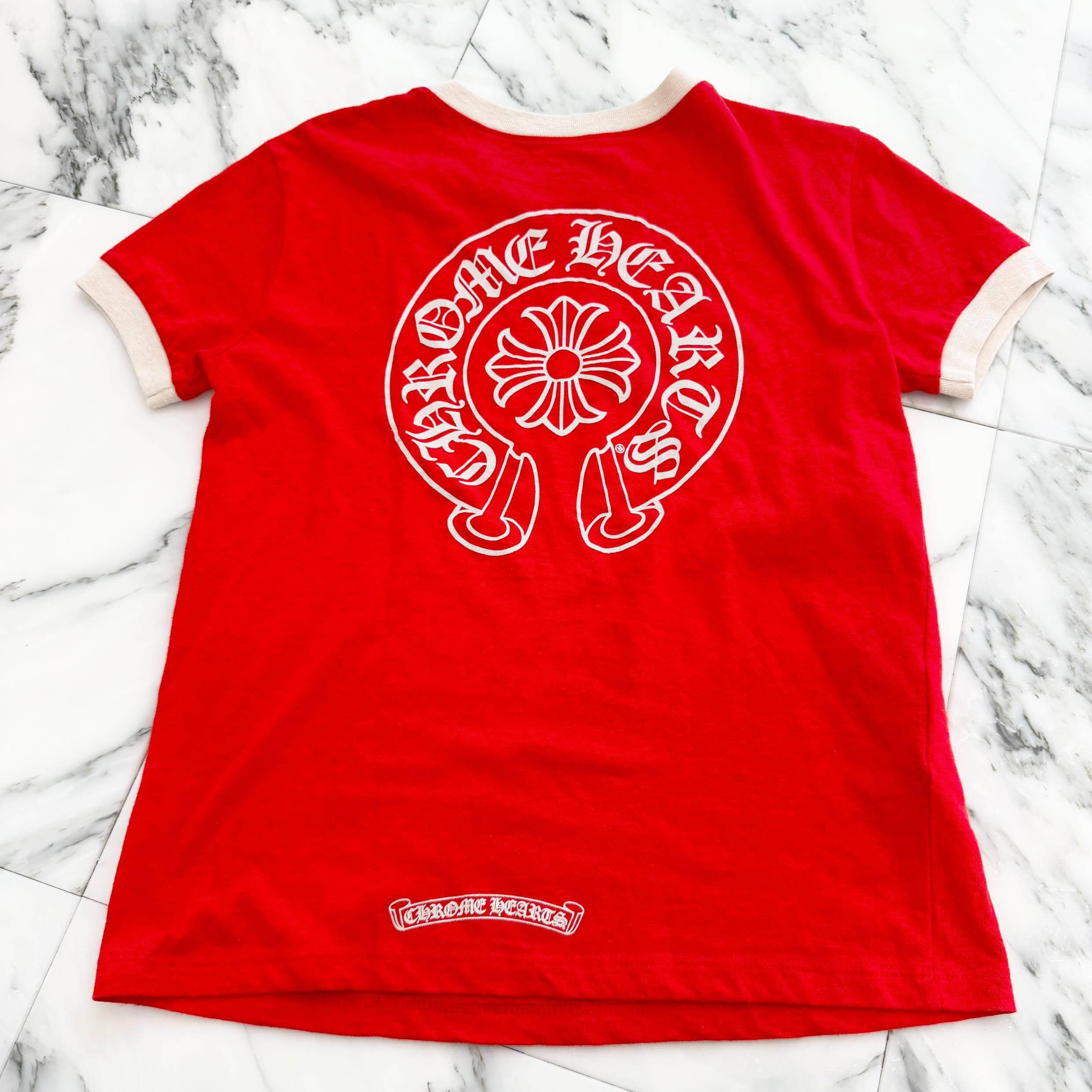 CHROME HEARTS Back Horseshoe Print Ringer Tee Size XS クロムハーツ バックホースシュープリント リンガーTシャツ サイズXS