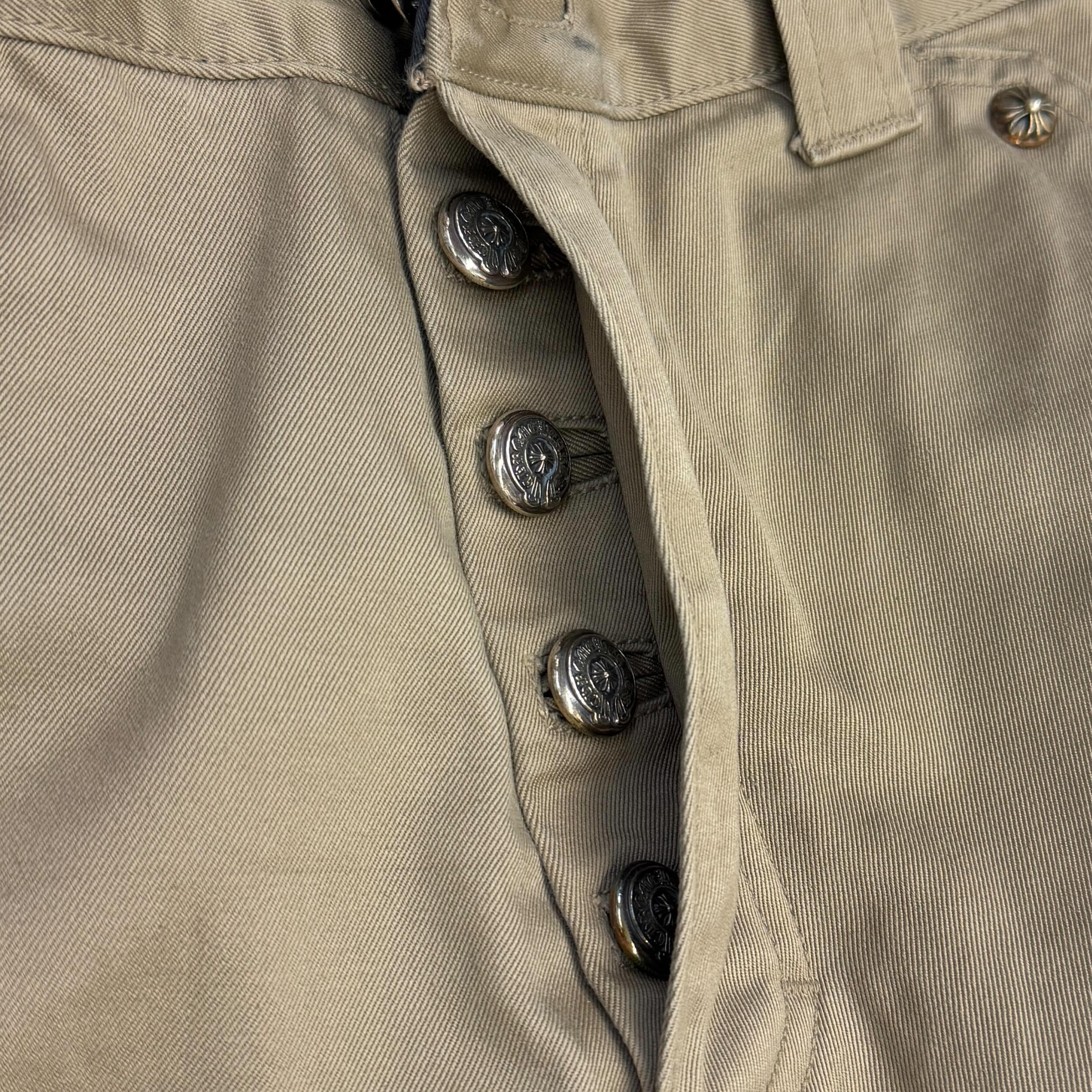 CHROME HEARTS Multi Leather Patch Carpenter Cross Ball Button Denim Pants Size 33 クロムハーツ マルチレザーパッチ カーペンター クロスボールボタン デニムパンツ サイズ33