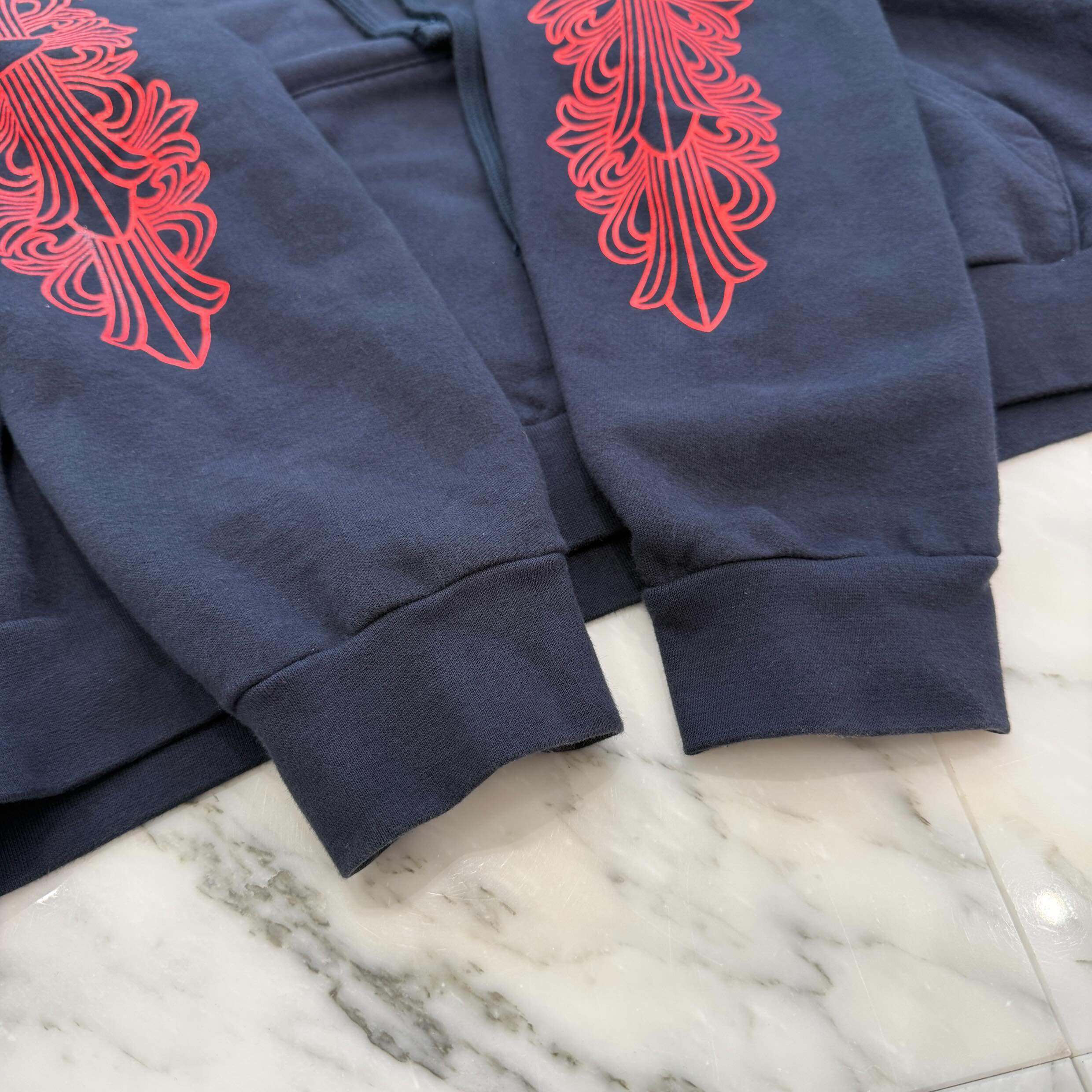 CHROME HEARTS 2025SS Floral Cross Horseshoe Pullover Hoodie Size