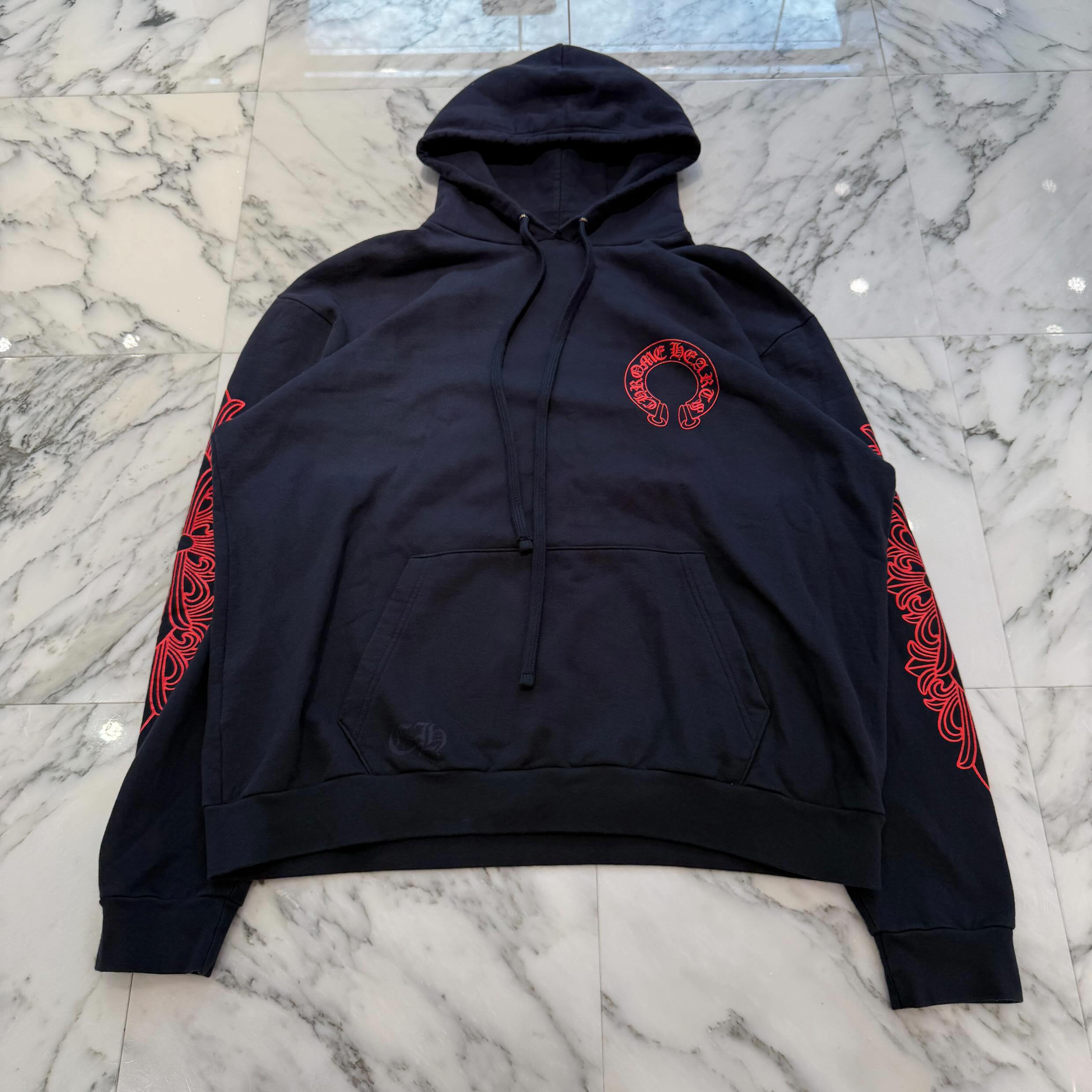 CHROME HEARTS 2025SS Floral Cross Horseshoe Pullover Hoodie Size XL クロムハーツ フローラルクロス ホースシュー プルオーバーフーディーサイズXL