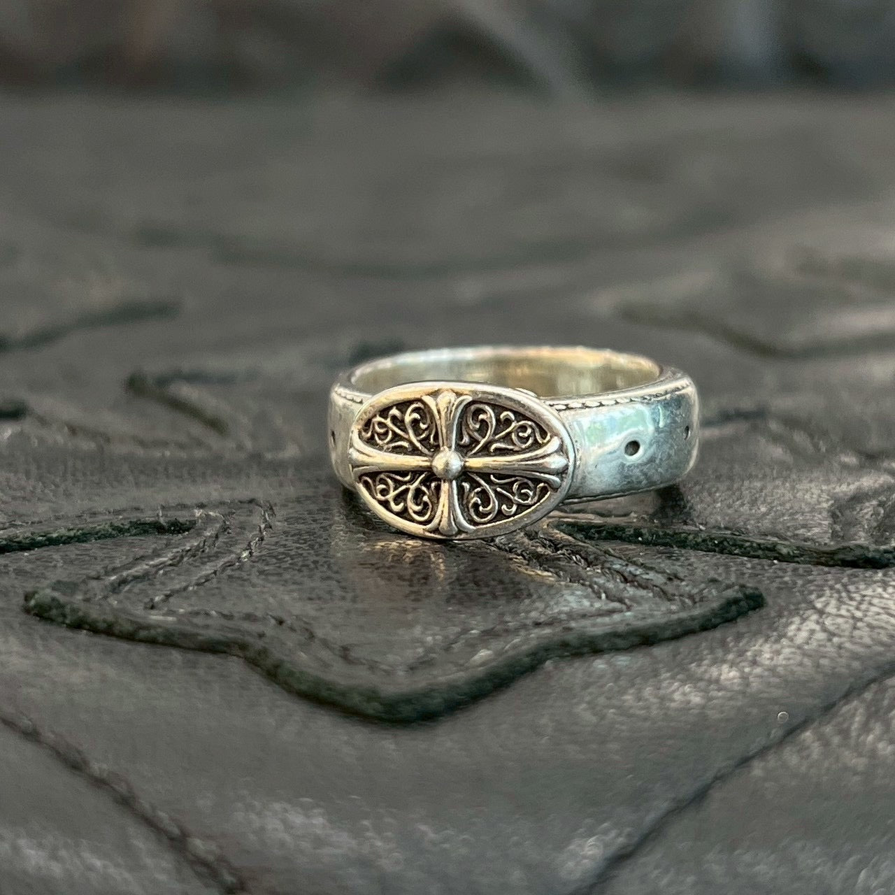 CHROME HEARTS Classic Oval Cross Belt Ring Size 11.5号 クロムハーツ クラシック オーバルクロス ベルトリング サイズ11.5号