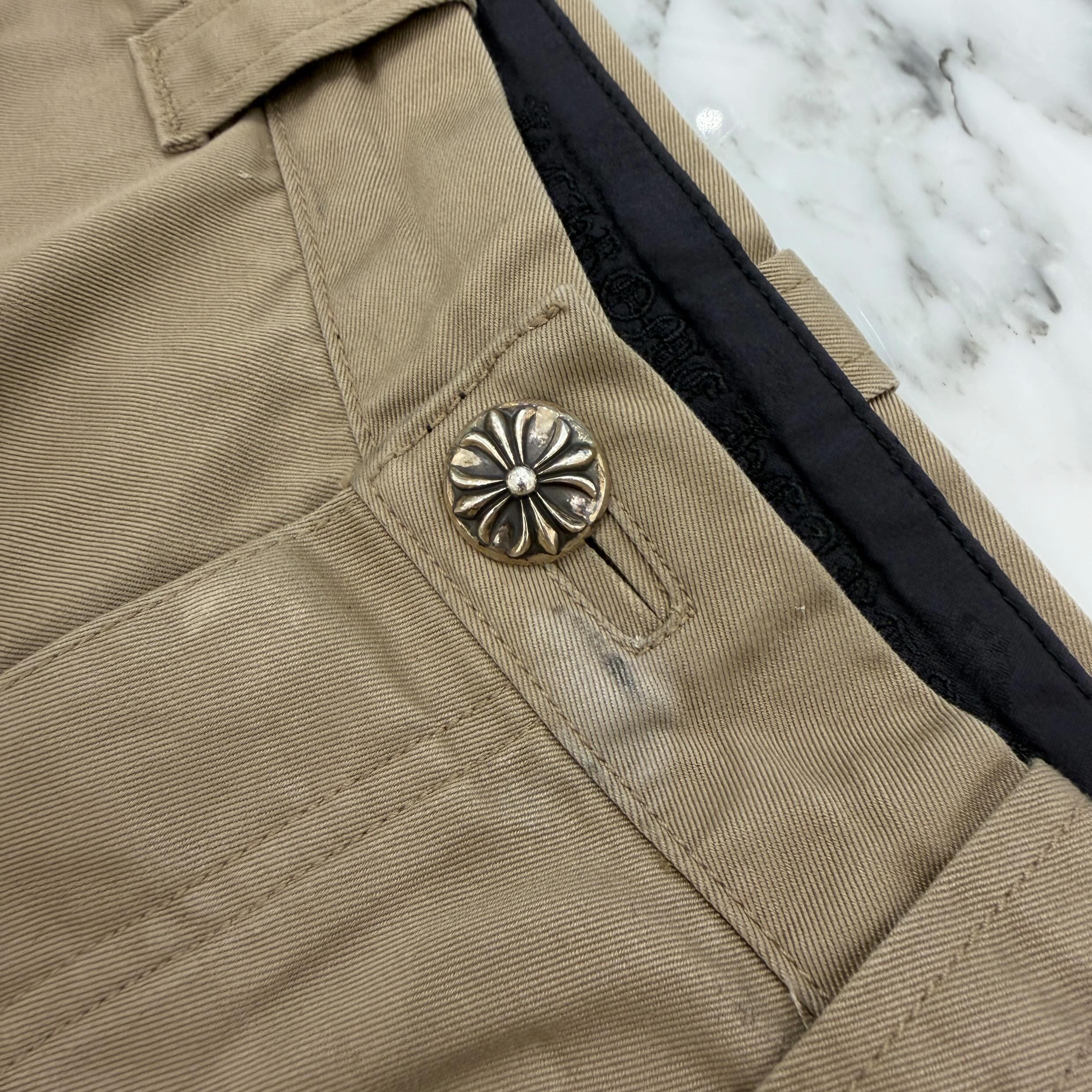 CHROME HEARTS Multi Leather Patch Carpenter Cross Ball Button Denim Pants Size 33 クロムハーツ マルチレザーパッチ カーペンター クロスボールボタン デニムパンツ サイズ33