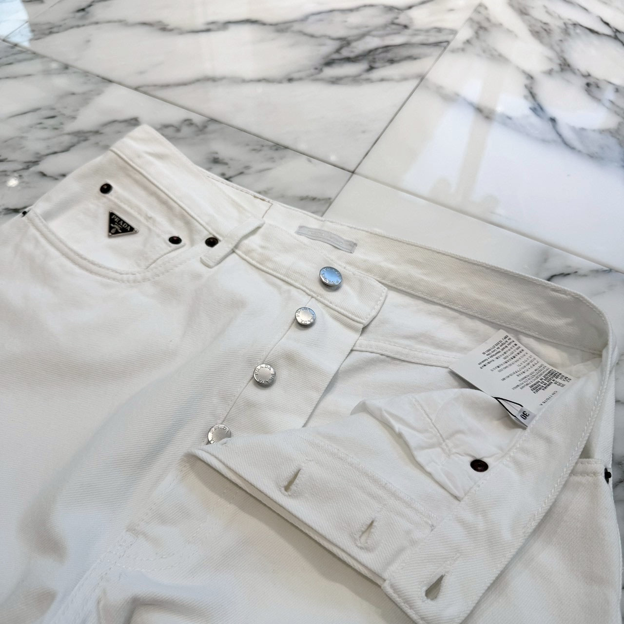 PRADA 2023SS Triangle Logo Plate Denim Pants GEB227 S231 12PA Size 30 プラダ トライアングルロゴプレート デニムパンツ サイズ30