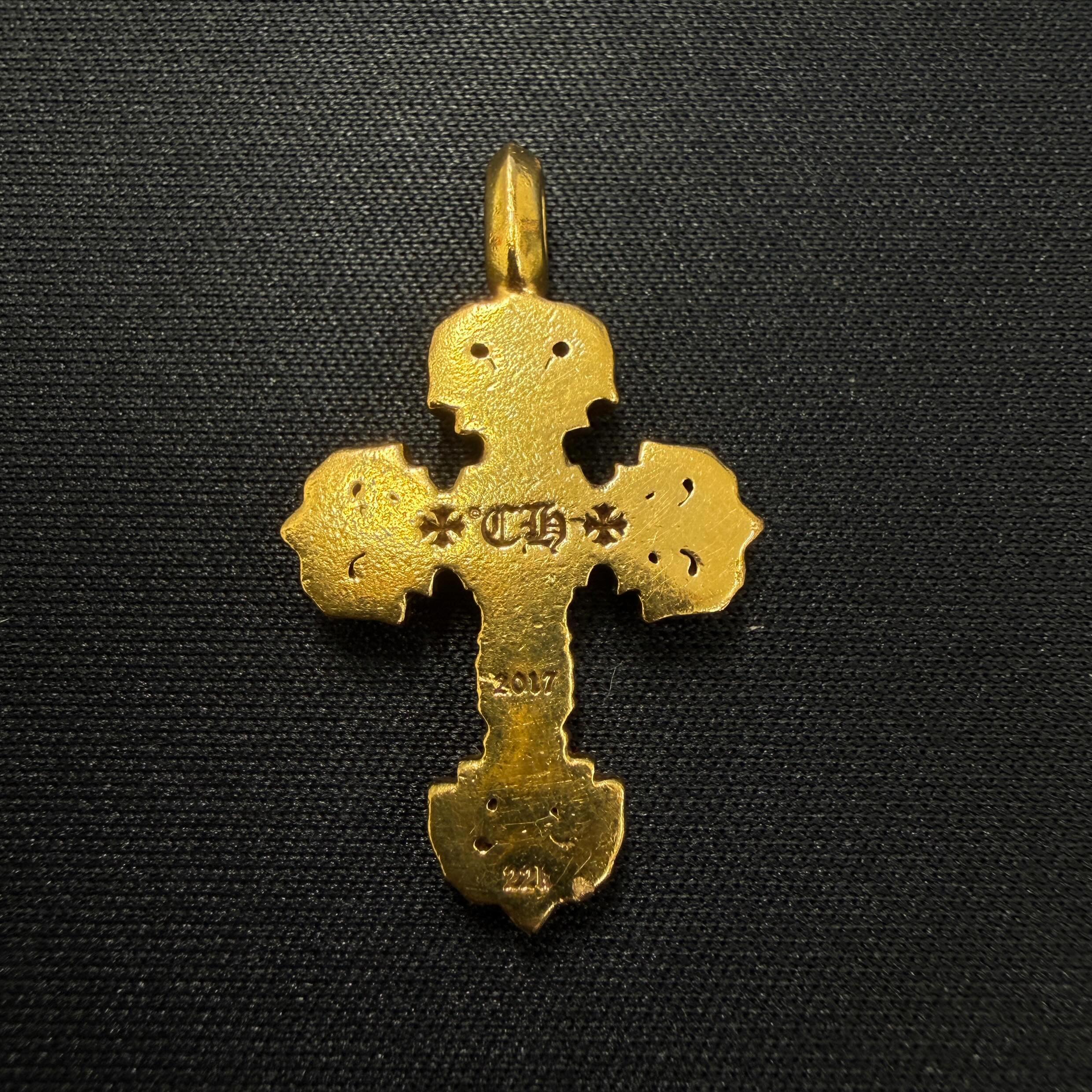 CHROME HEARTS 22K Tiny Filigree Cross Pave Diamond Pendant Top クロムハーツ 22K タイニー フィリグリークロス パヴェダイヤモンド ペンダント トップ