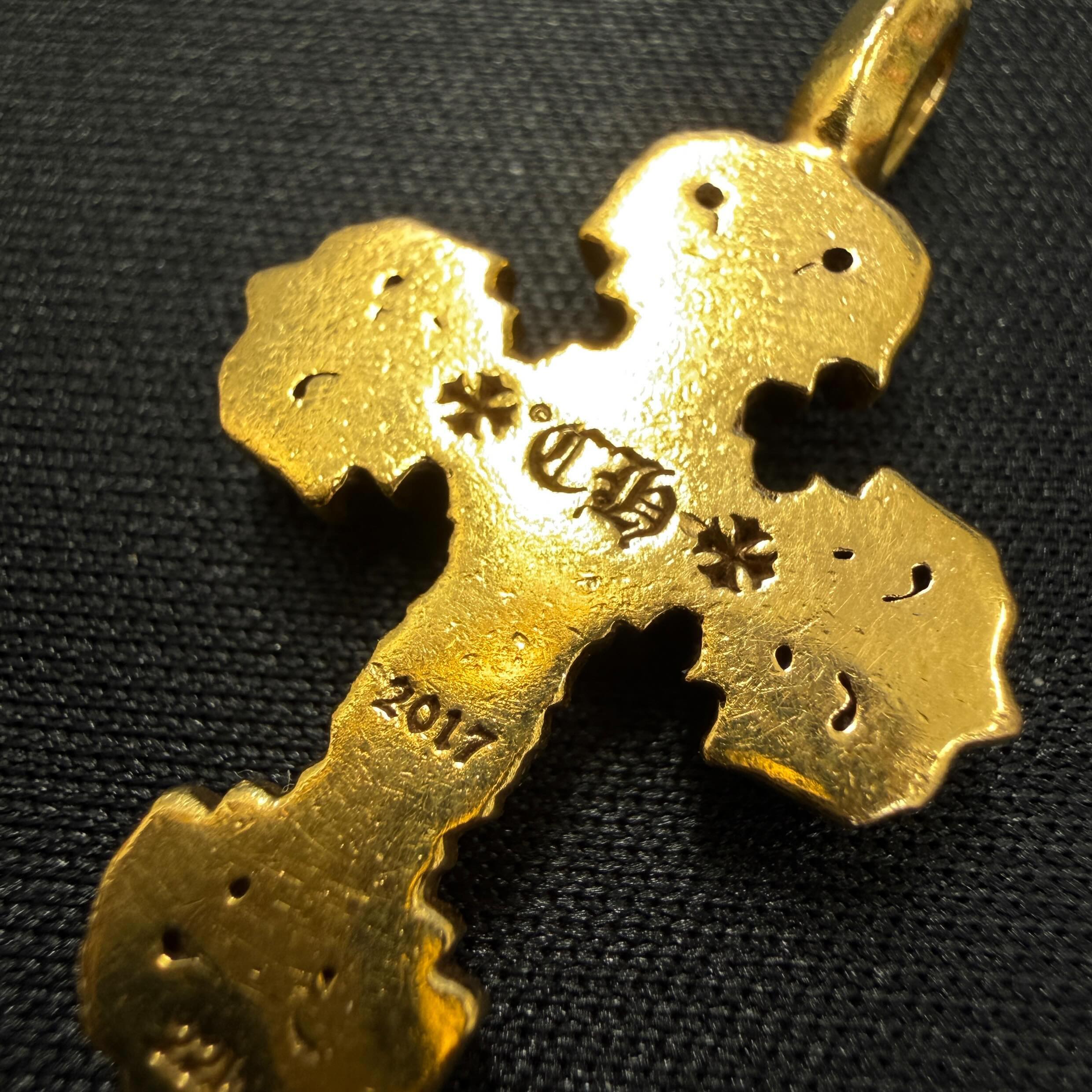 CHROME HEARTS 22K Tiny Filigree Cross Pave Diamond Pendant Top クロムハーツ 22K タイニー フィリグリークロス パヴェダイヤモンド ペンダント トップ