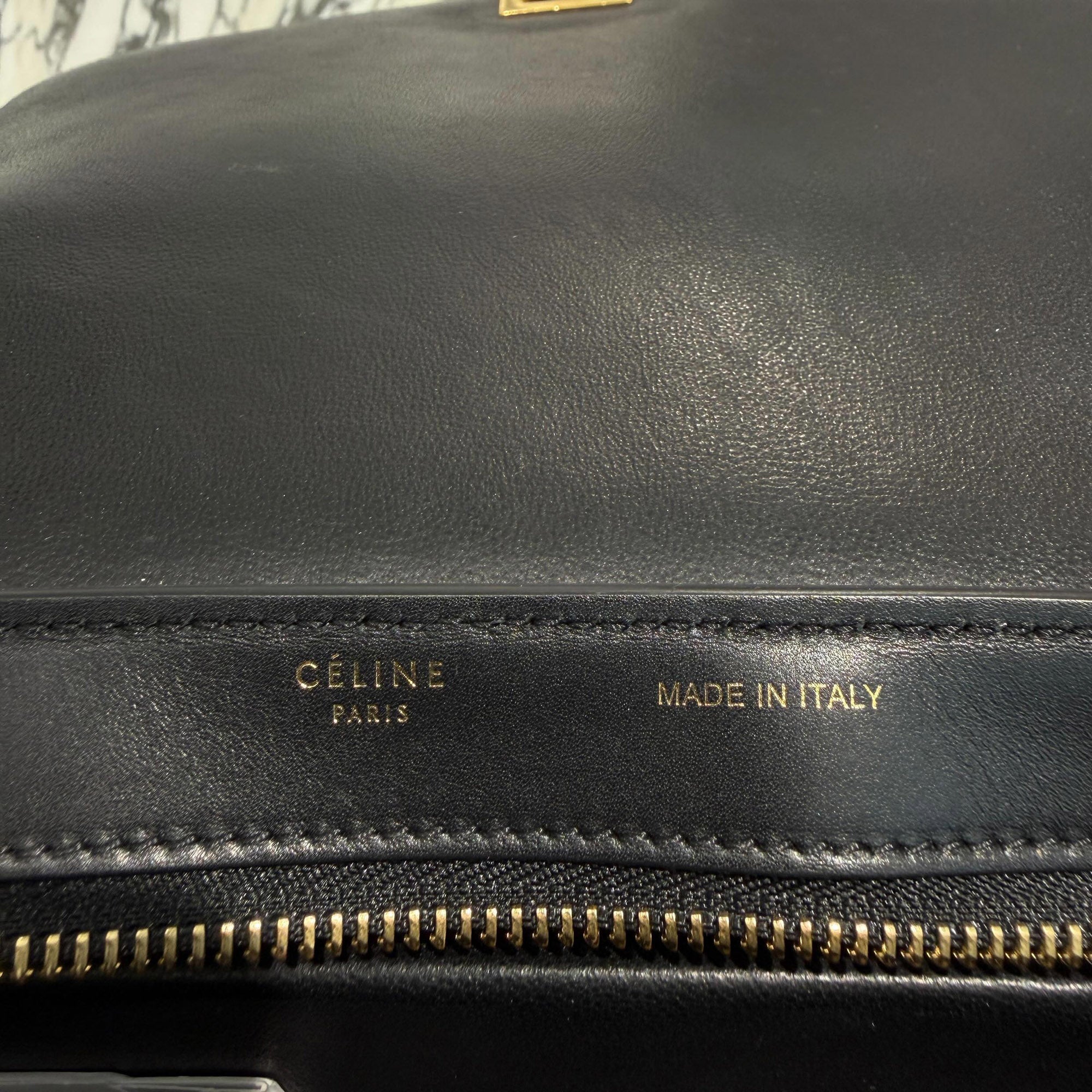 CELINE Trapeze Small Leather Hand Bag セリーヌ トラぺーズ スモール レザー ハンドバッグ