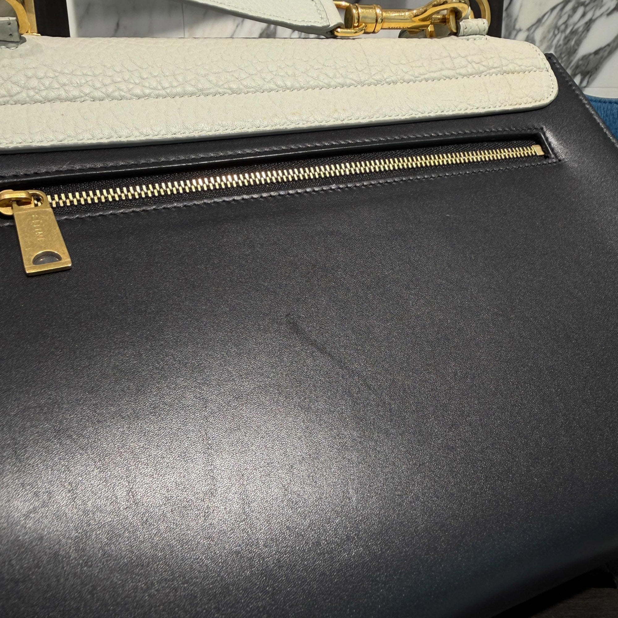 CELINE Trapeze Small Leather Hand Bag セリーヌ トラぺーズ スモール レザー ハンドバッグ