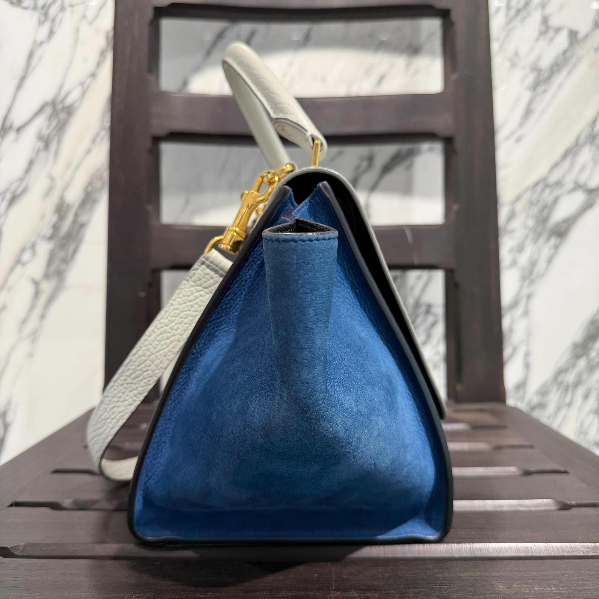 CELINE Trapeze Small Leather Hand Bag セリーヌ トラぺーズ スモール レザー ハンドバッグ