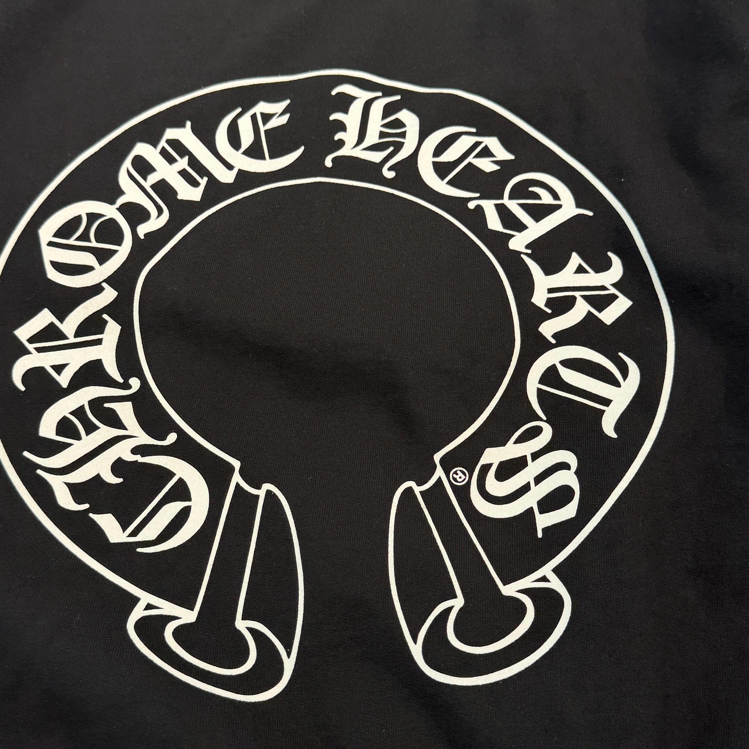 CHROME HEARTS Floral Cross Horseshoe Crewneck Sweat Shirts Size S クロムハーツ フローラルクロス ホースシュー クルーネック スウェットシャツ サイズS