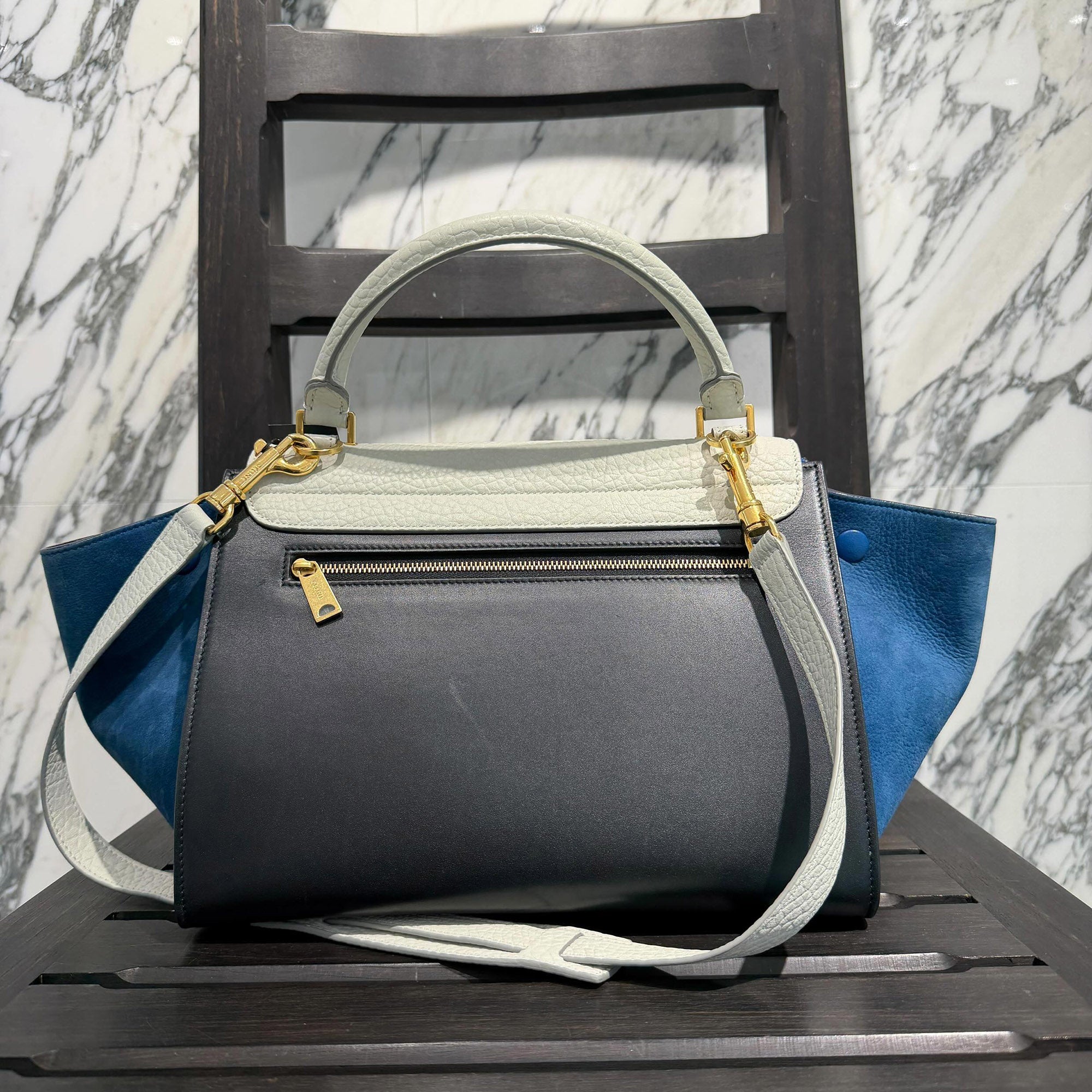 CELINE Trapeze Small Leather Hand Bag セリーヌ トラぺーズ スモール レザー ハンドバッグ