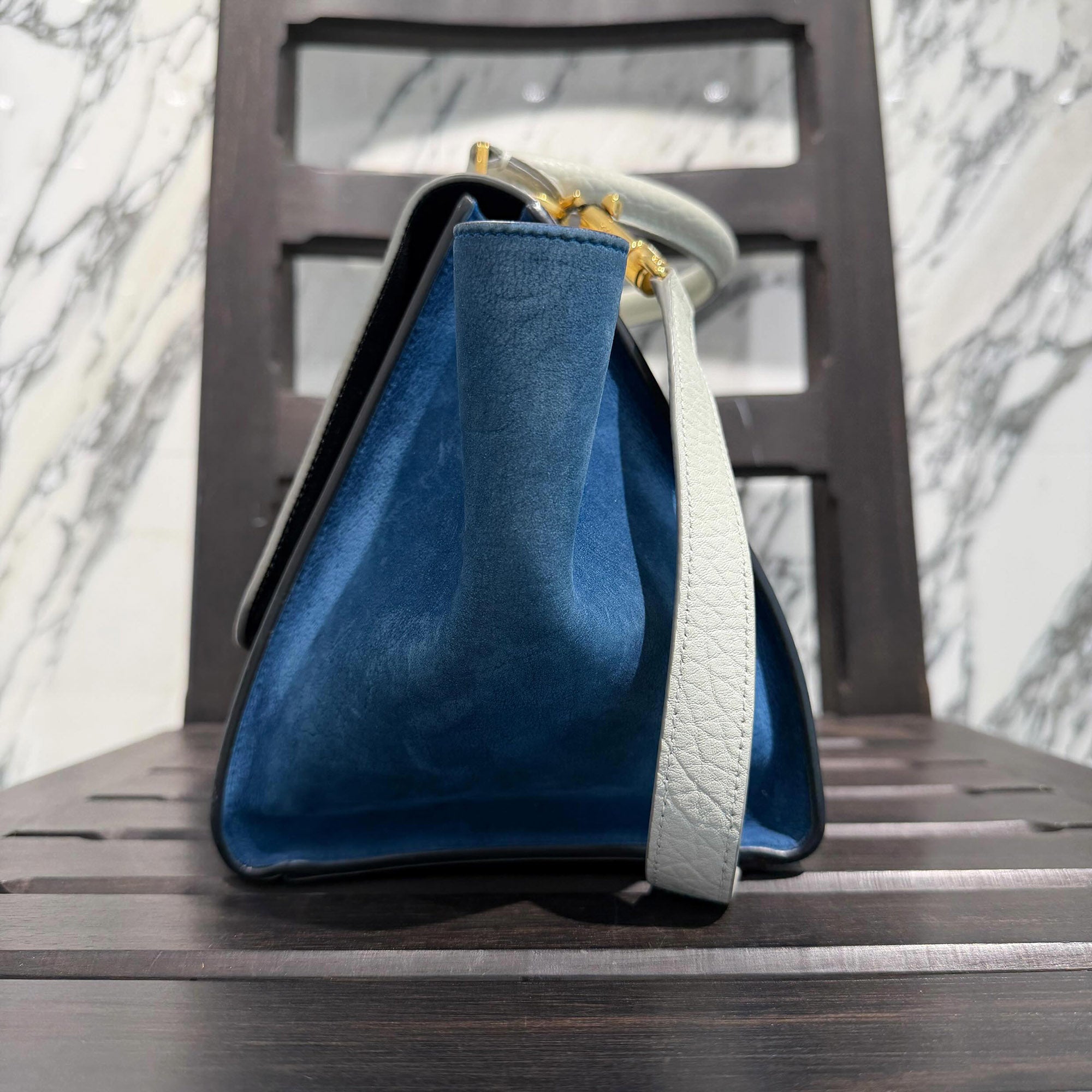 CELINE Trapeze Small Leather Hand Bag セリーヌ トラぺーズ スモール レザー ハンドバッグ