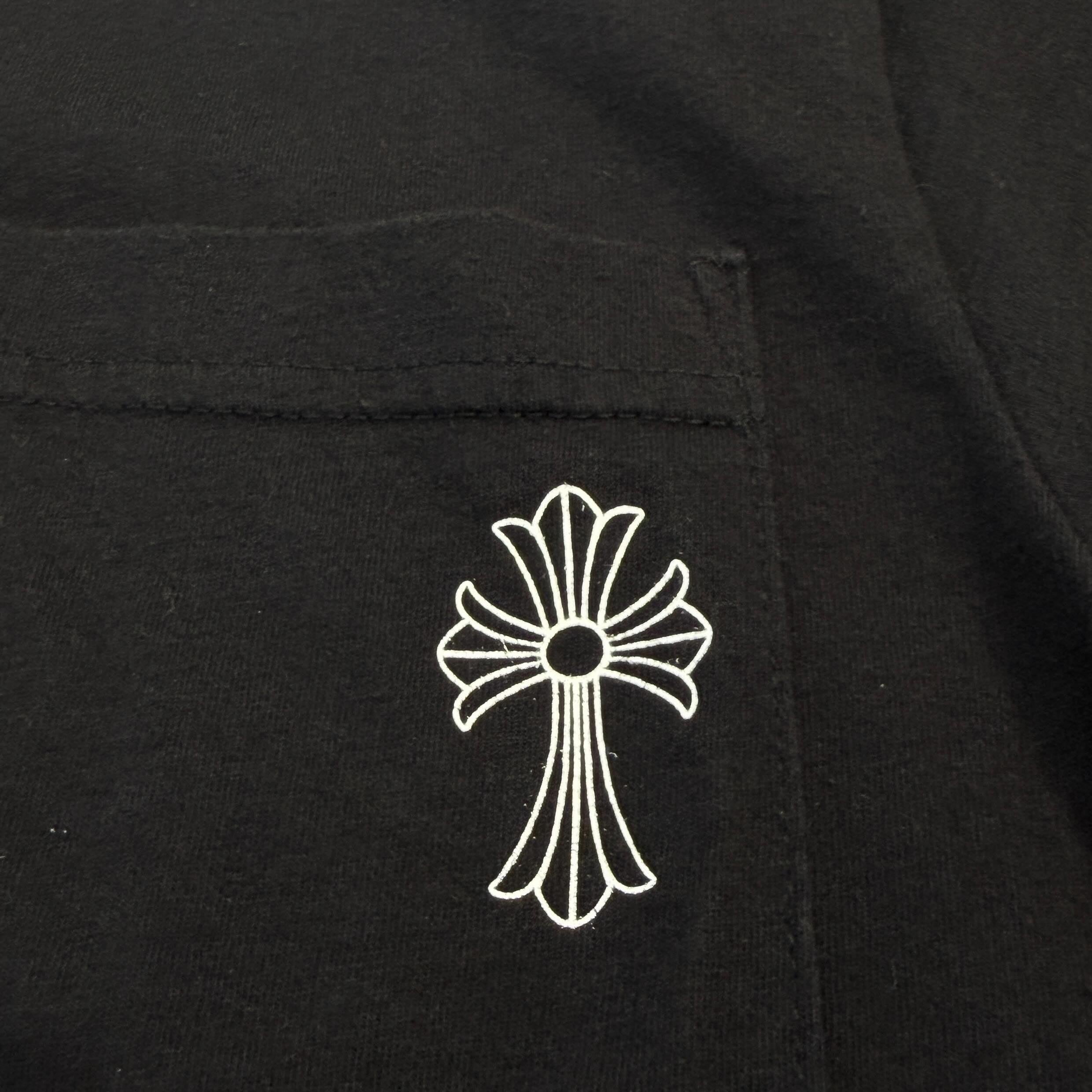 CHROME HEARTS Neck Logo Back Cross Tee Size S クロムハーツ ネックロゴ バッククロス Tシャツ サイズS