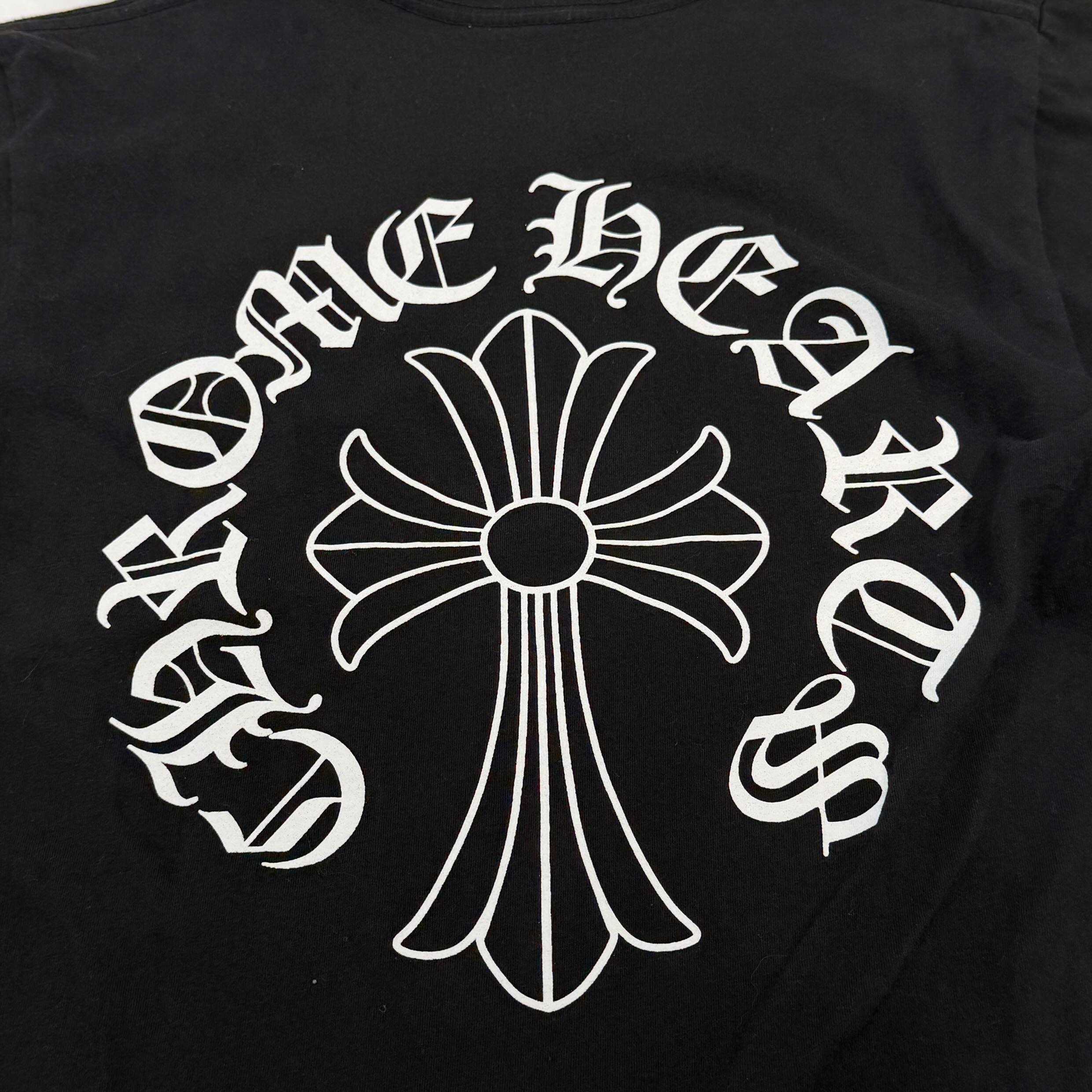 CHROME HEARTS Neck Logo Back Cross Tee Size S クロムハーツ ネックロゴ バッククロス Tシャツ サイズS