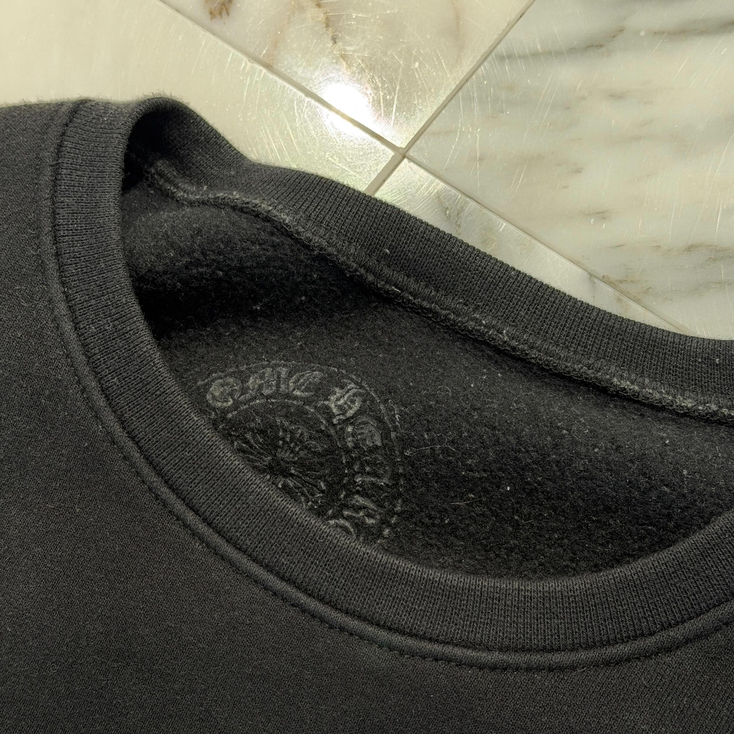 CHROME HEARTS Floral Cross Horseshoe Crewneck Sweat Shirts Size S クロムハーツ フローラルクロス ホースシュー クルーネック スウェットシャツ サイズS