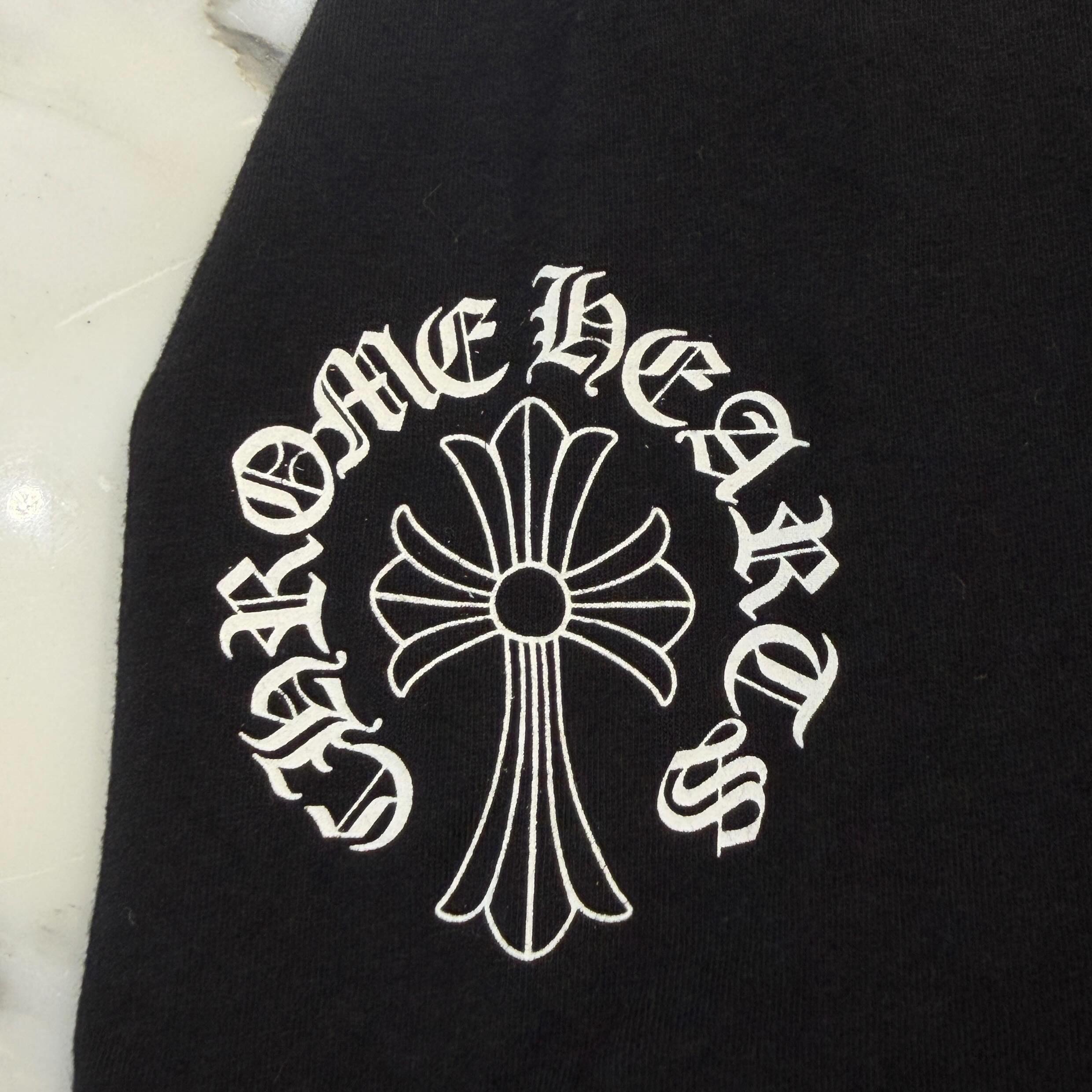 CHROME HEARTS Neck Logo Back Cross Tee Size S クロムハーツ ネックロゴ バッククロス Tシャツ サイズS