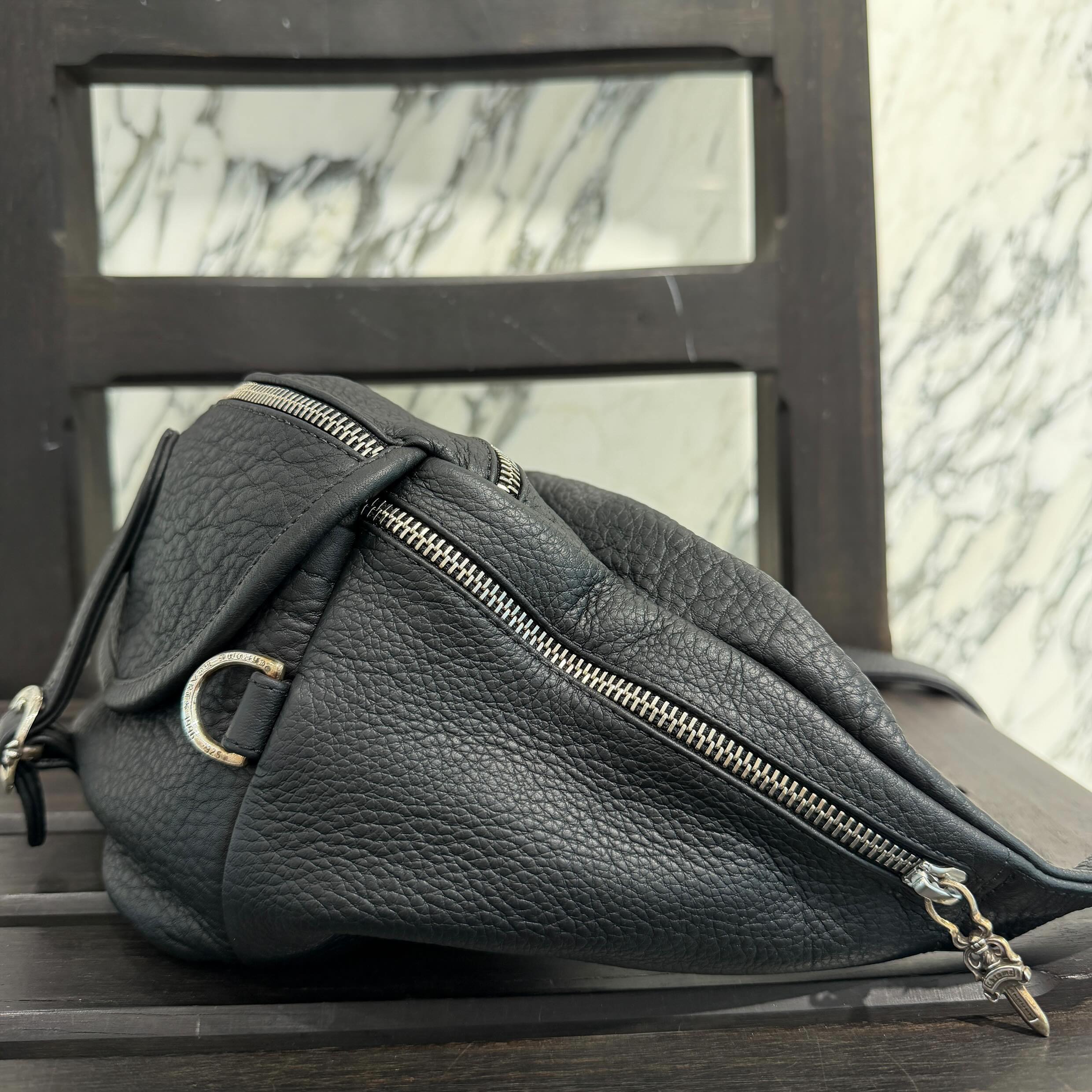 CHROME HEARTS SNAT PACK Leather Shoulder Bag クロムハーツ スナットパック レザー ショルダーバッグ