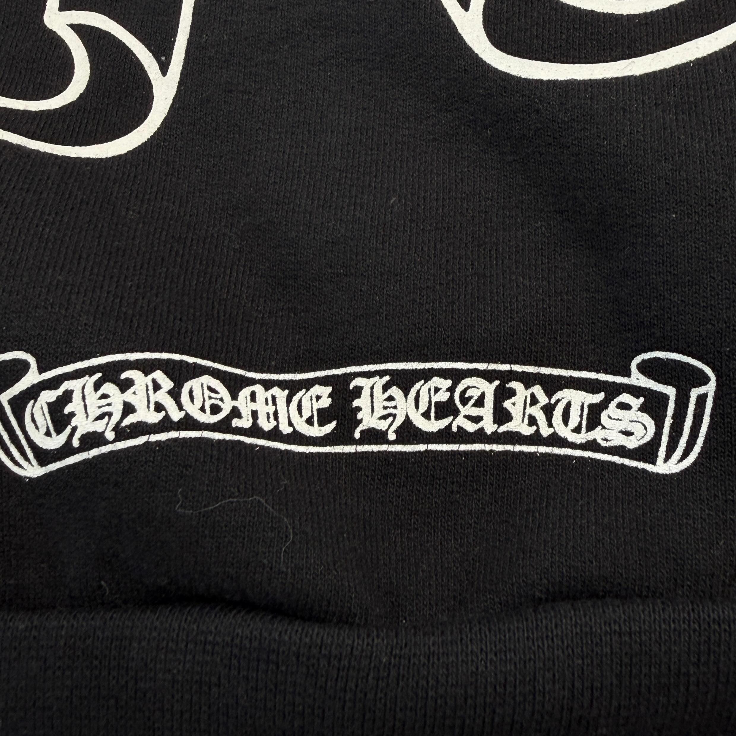 CHROME HEARTS Floral Cross Horseshoe Crewneck Sweat Shirts Size S クロムハーツ フローラルクロス ホースシュー クルーネック スウェットシャツ サイズS