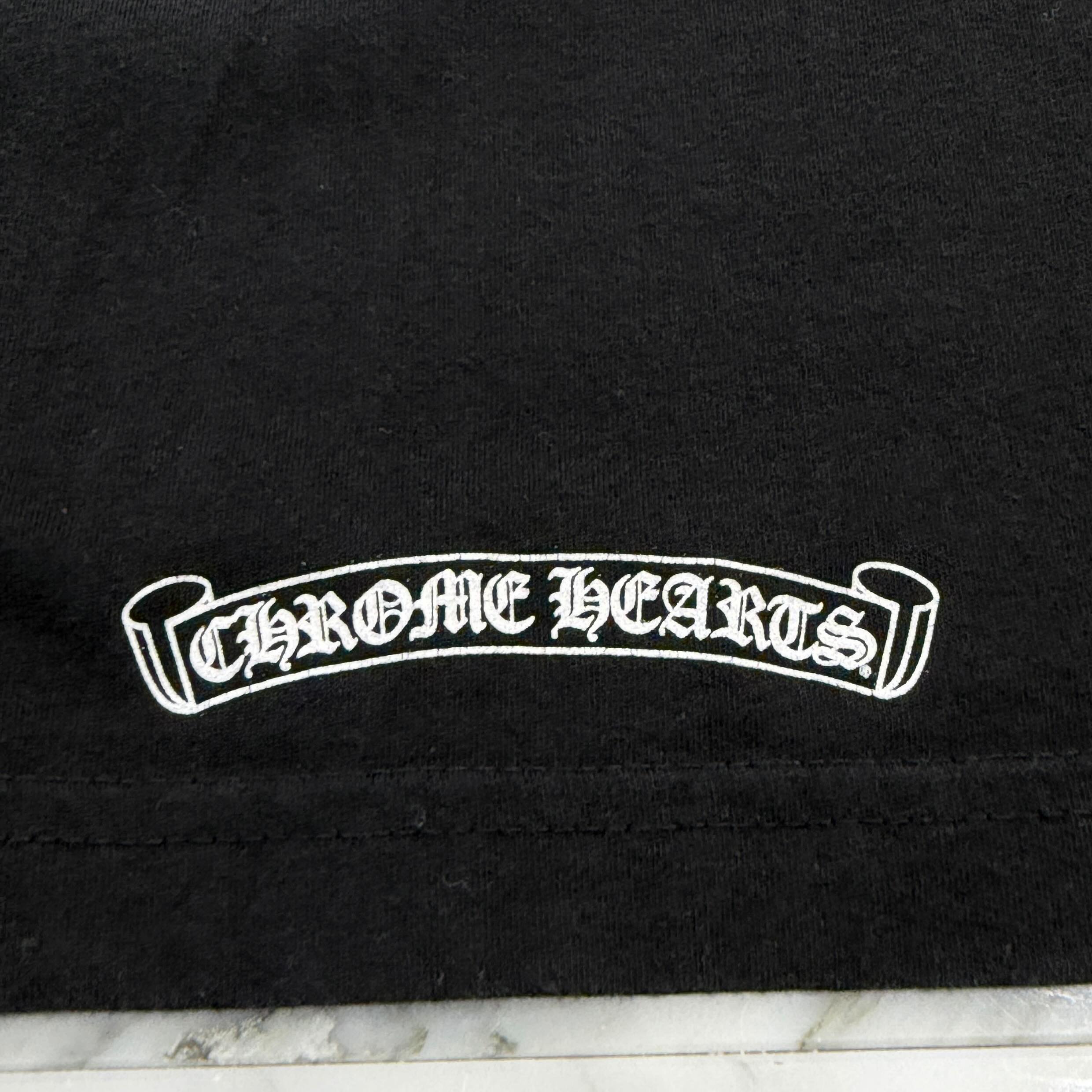 CHROME HEARTS Neck Logo Back Cross Tee Size S クロムハーツ ネックロゴ バッククロス Tシャツ サイズS