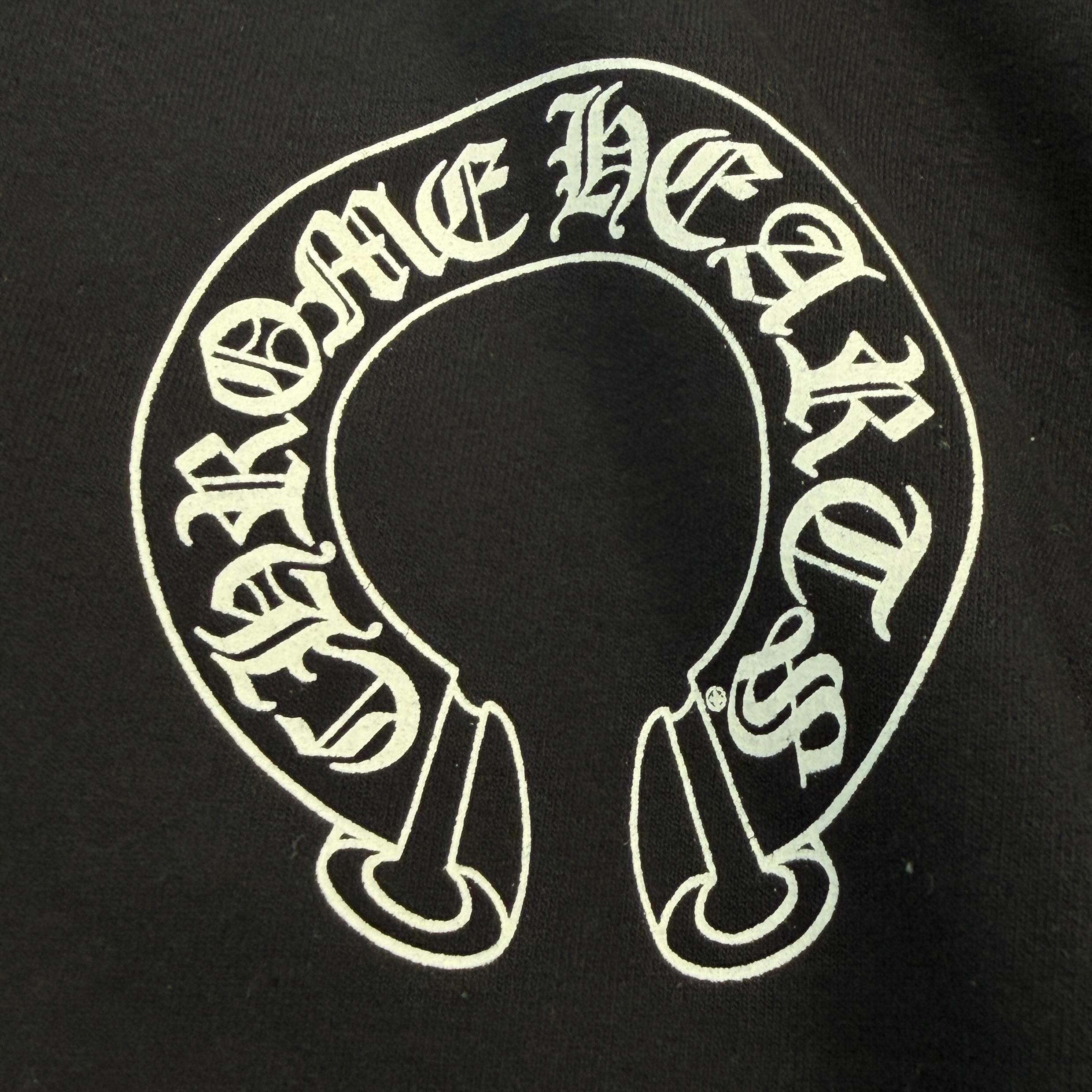 CHROME HEARTS Floral Cross Horseshoe Crewneck Sweat Shirts Size S クロムハーツ フローラルクロス ホースシュー クルーネック スウェットシャツ サイズS