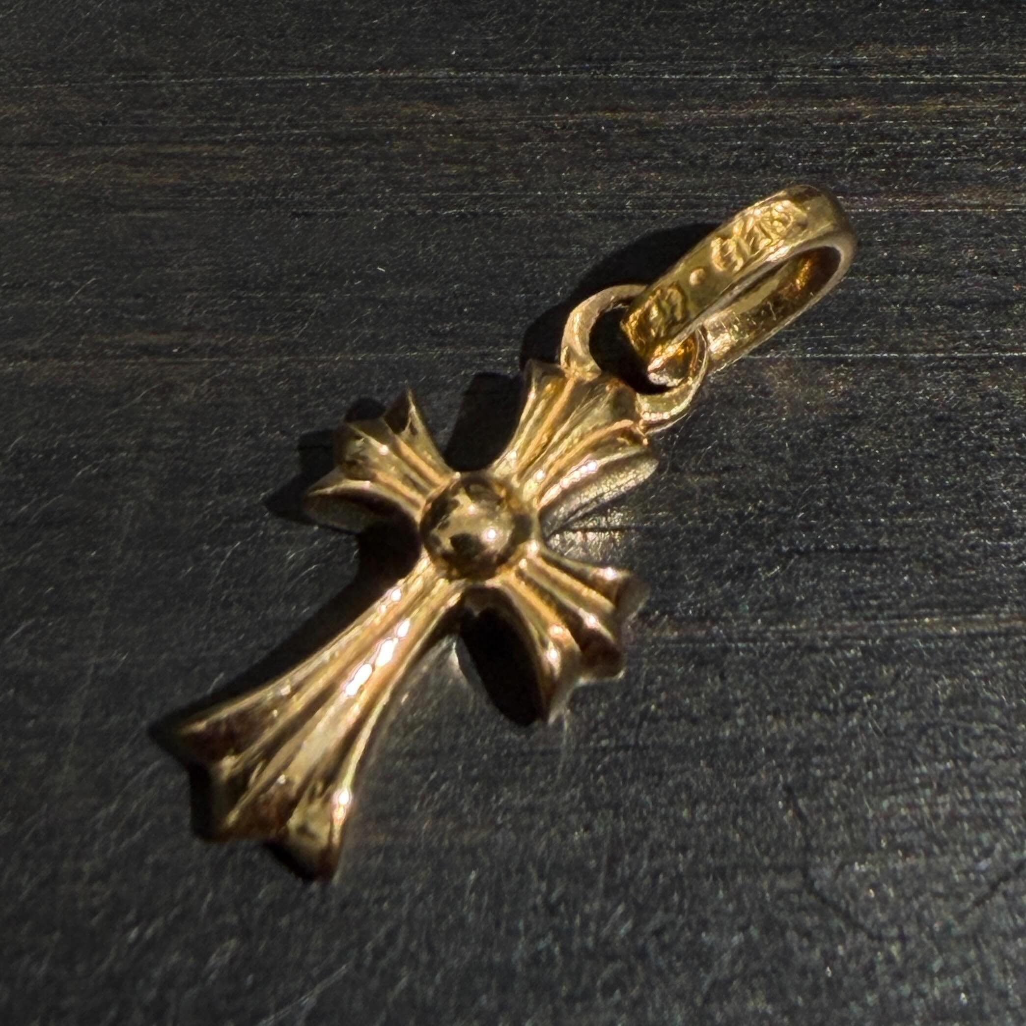 CHROME HEARTS 22K Baby Fat Cross Pave Diamond Pendant Top クロムハーツ 22K ベビーファット クロス パヴェダイヤモンド ペンダントトップ