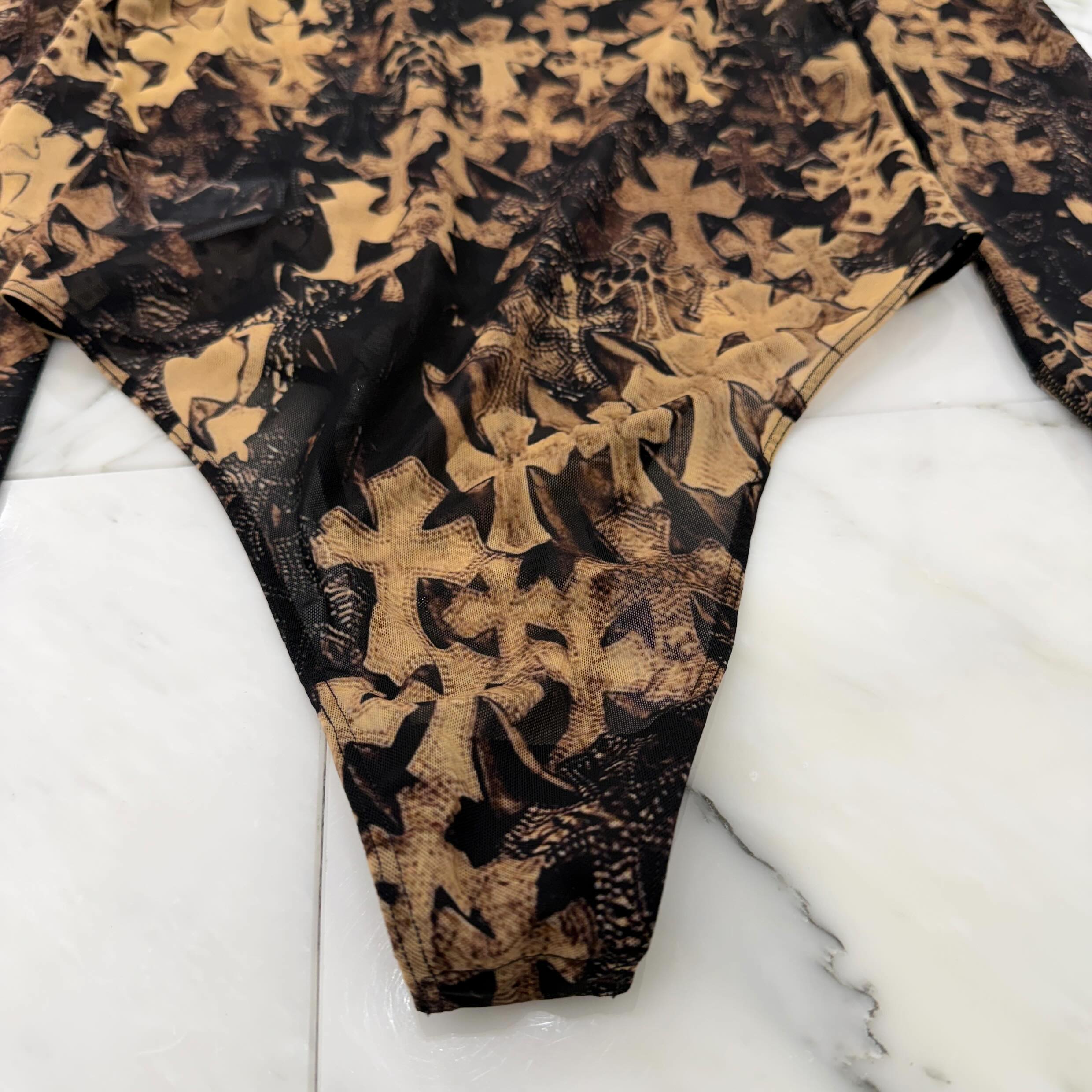 CHROME HEARTS Cemetery Cross Mesh Lace Swim Wear Size S クロムハーツ セメタリークロス メッシュ レース スイムウェア サイズS