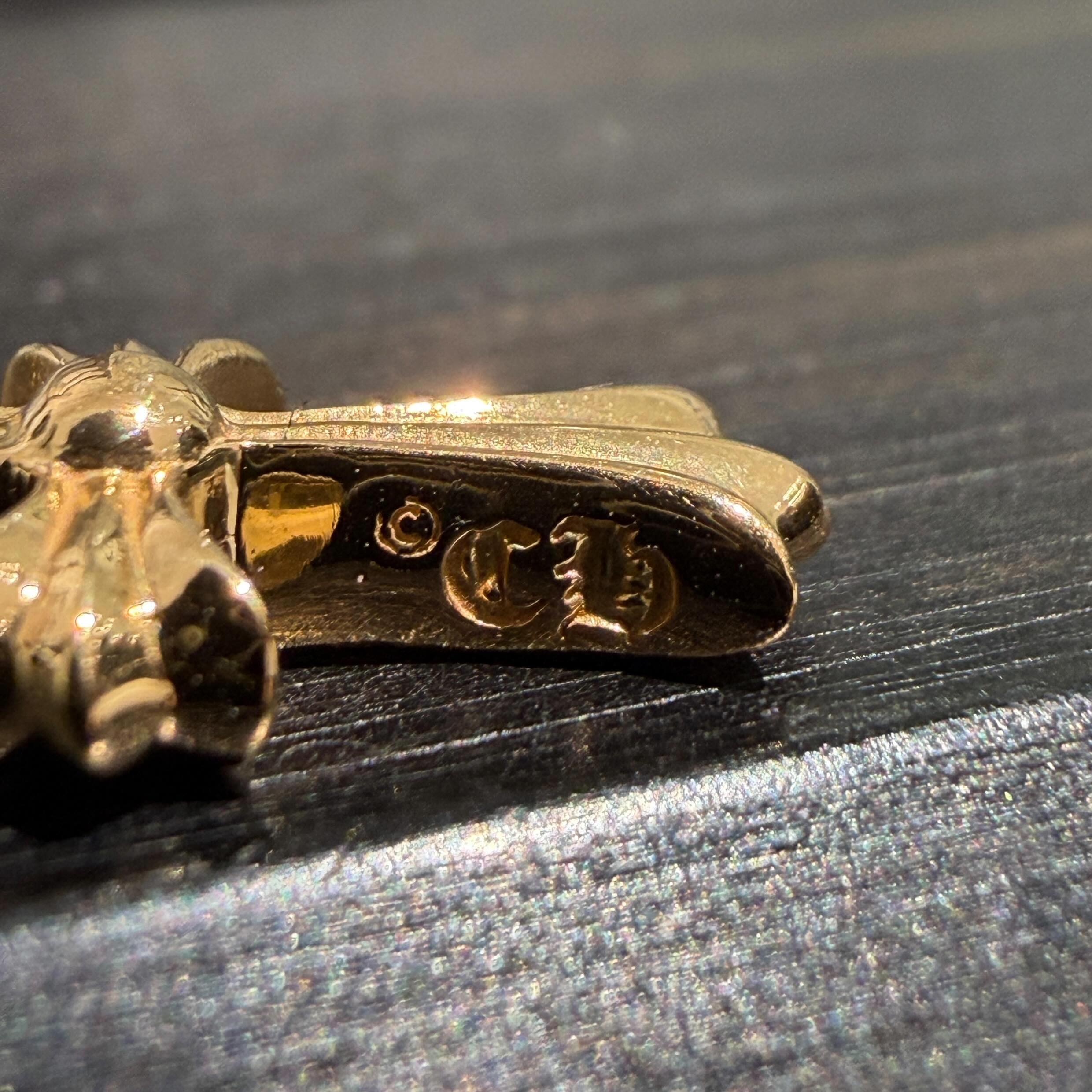 CHROME HEARTS 22K Baby Fat Cross Pave Diamond Pendant Top クロム