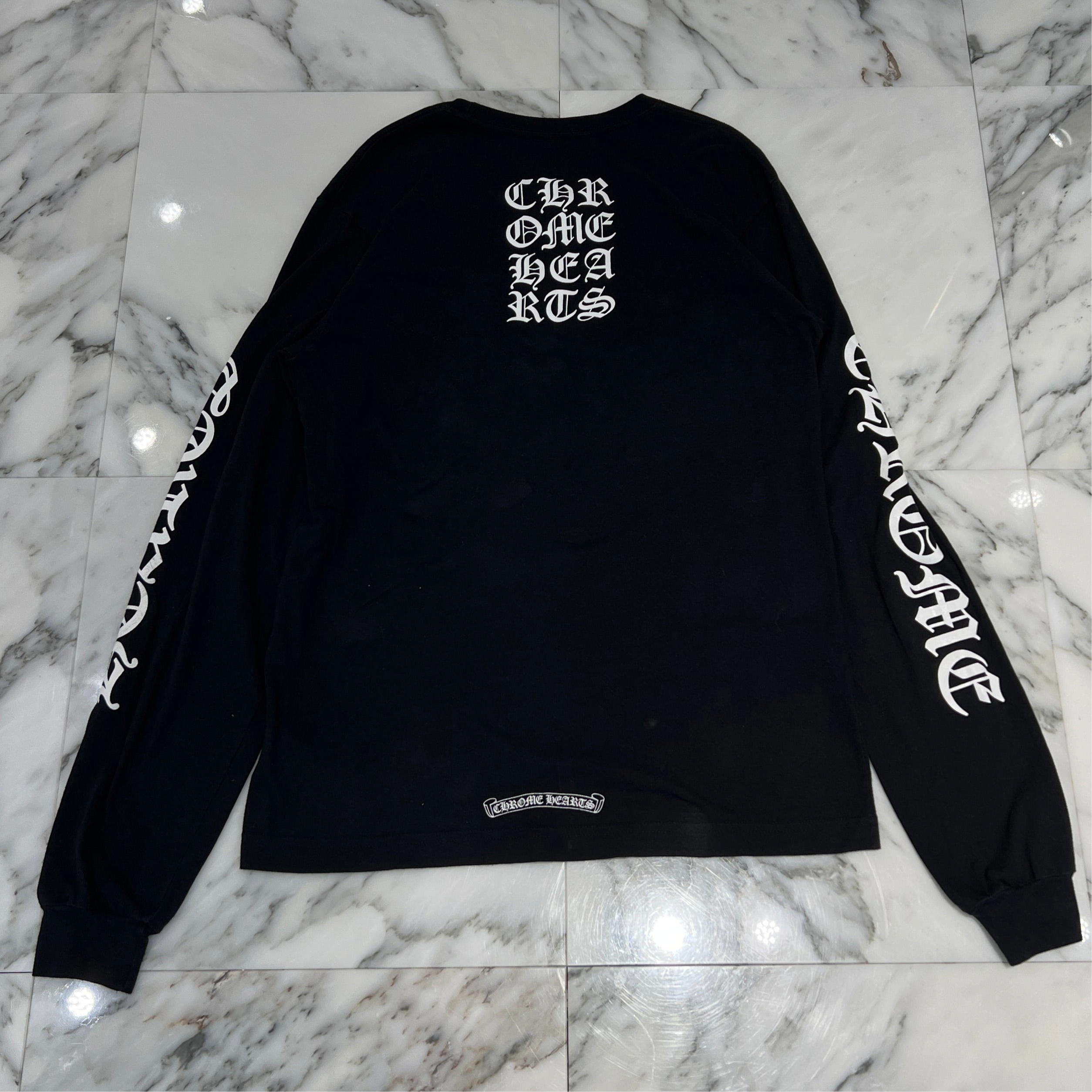 CHROME HEARTS Vertical Logo Long Sleeve Tee Size M クロムハーツ ヴァーティカルロゴ ロングスリーブ Tシャツ サイズM