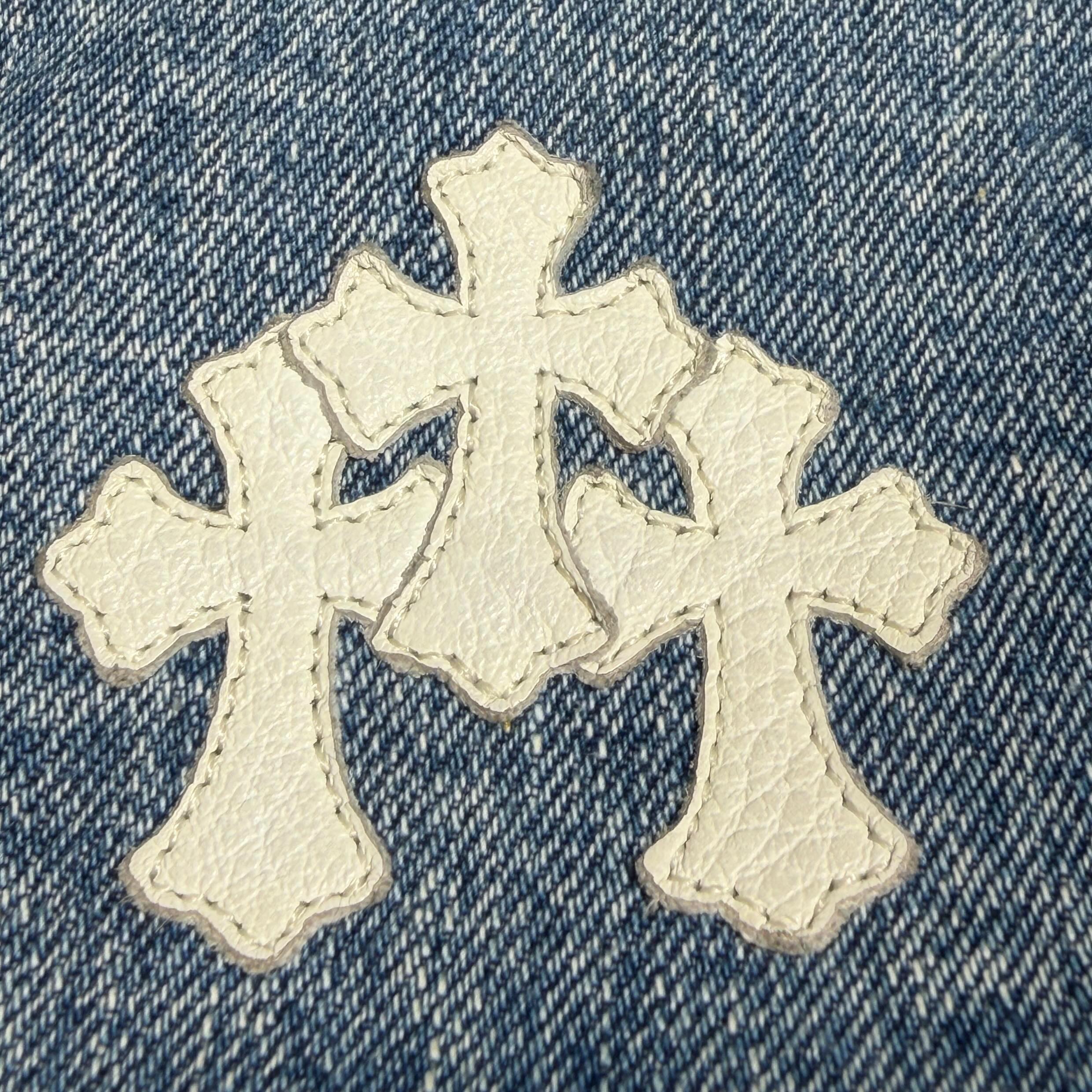 CHROME HEARTS TAKAMINI 3 Cemetery Cross Patch Denim Shoulder Bag クロムハーツ タカミニ 3セメタリークロスパッチ デニム ショルダーバッグ