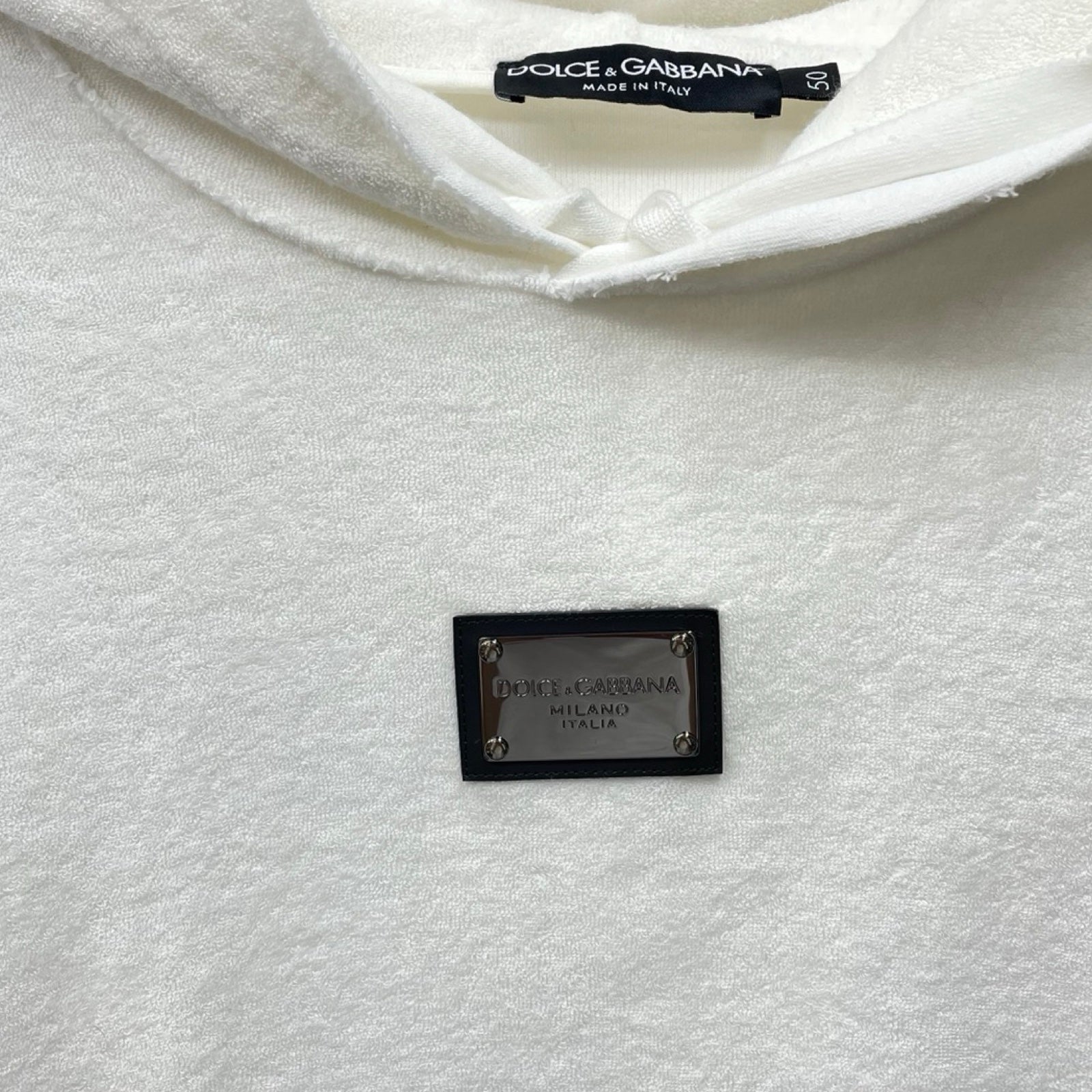 DOLCE＆GABBANA Jersey Terry Hoodie With Logo G9AGQT HU7OA Size 50