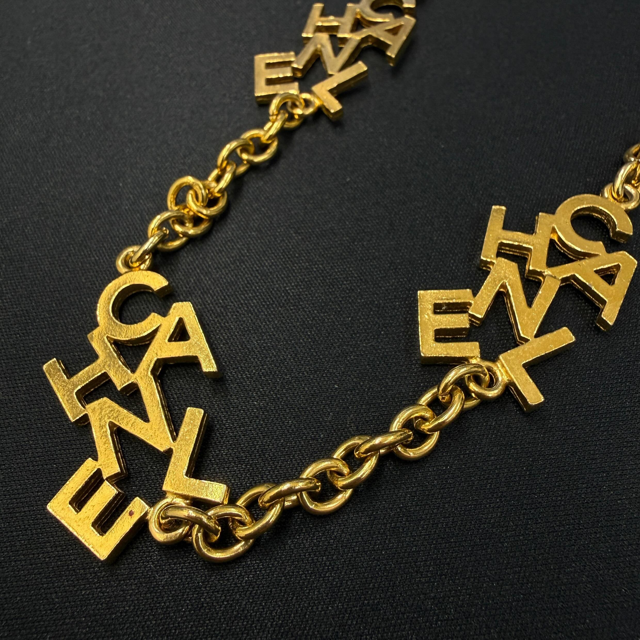 CHANEL Alphabet Logo Charm Long Necklace シャネル アルファベット ロゴ チャーム ロングネックレス