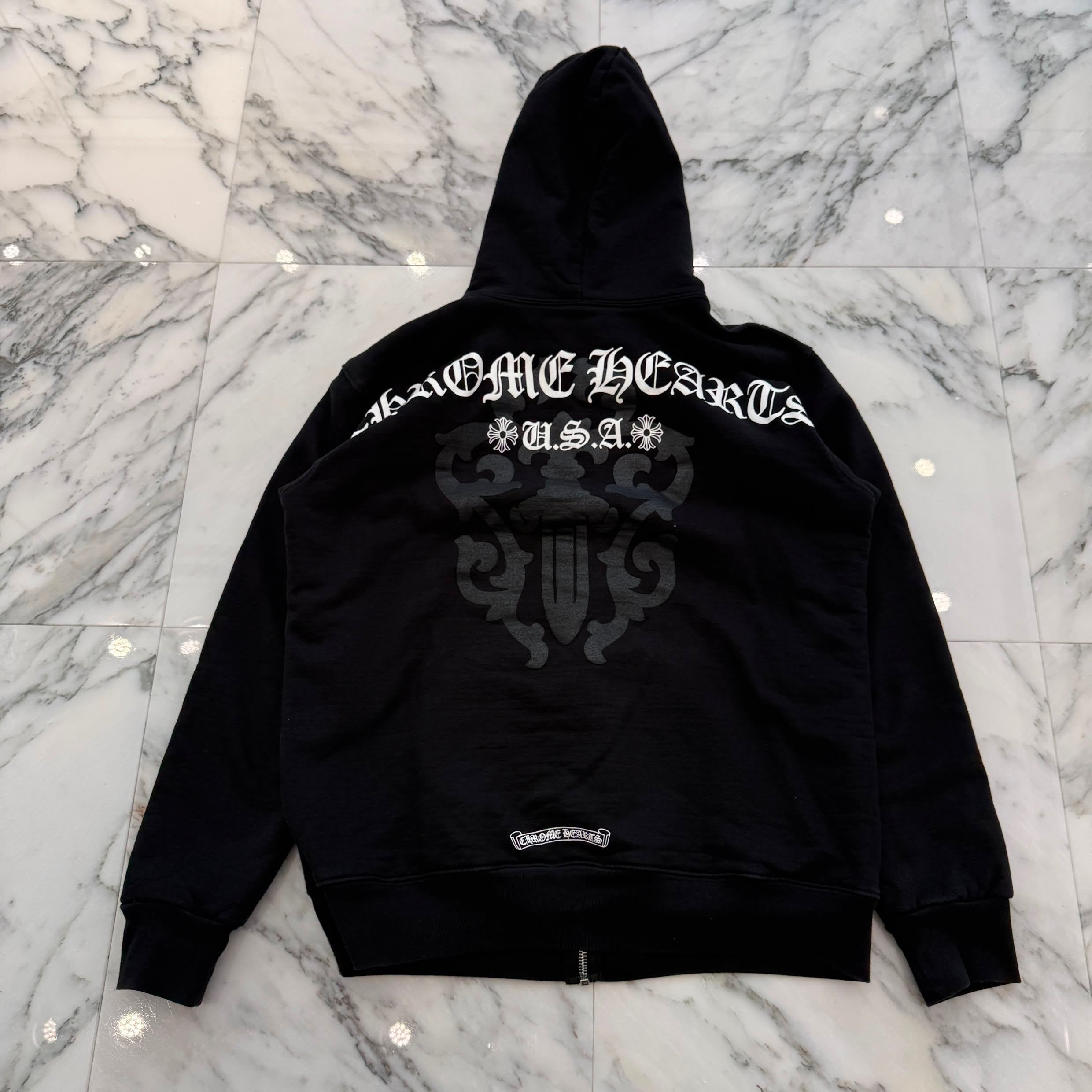 CHROME HEARTS Vine Dagger Back Arch USA Zip Up Hoodie Size L クロムハーツ ヴァインダガー バックアーチ USA ジップアップ フーディ サイズL