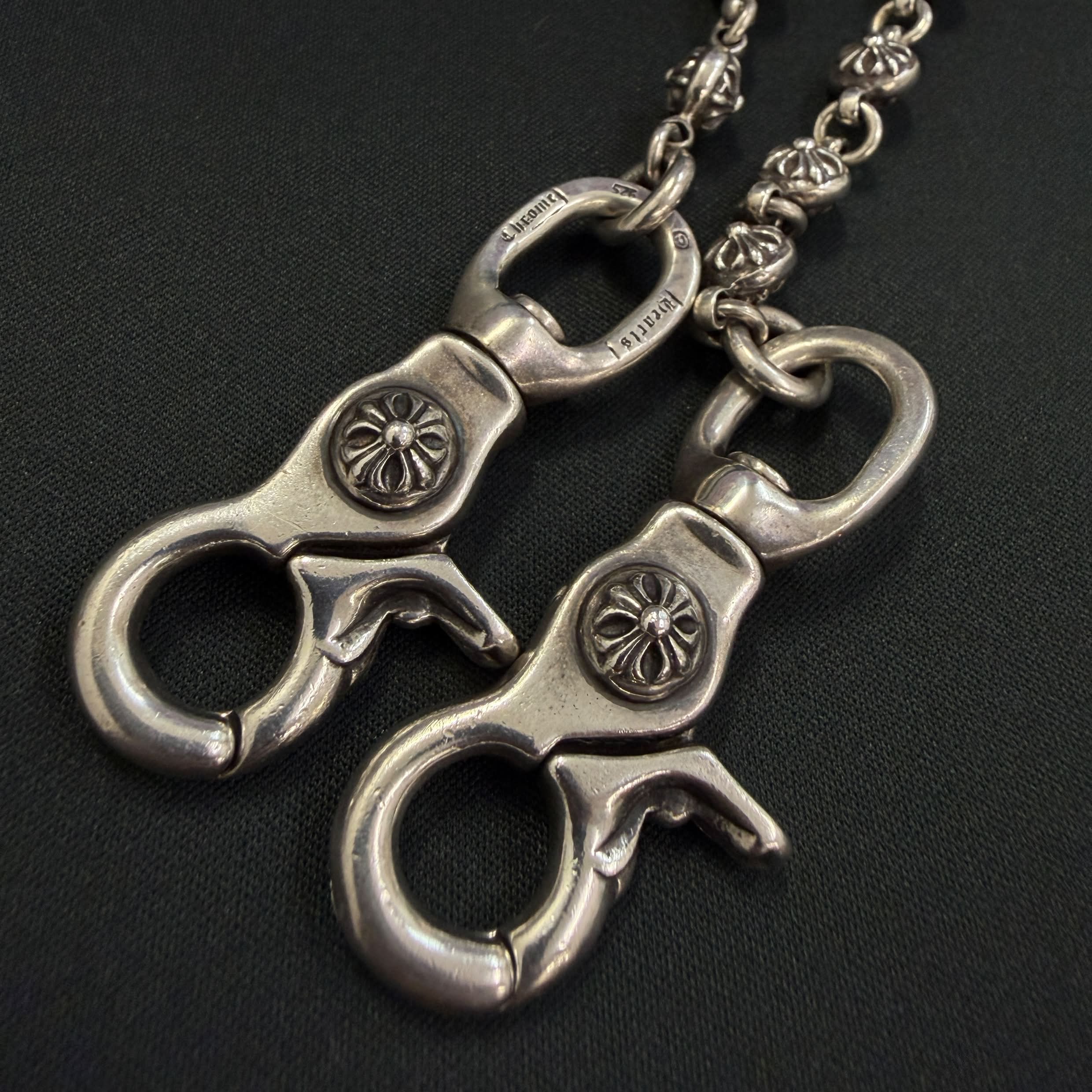 CHROME HEARTS 2CLIP Cross Ball Wallet Chain Short クロムハーツ 2クリップ クロスボール ウォレットチェーン ショート