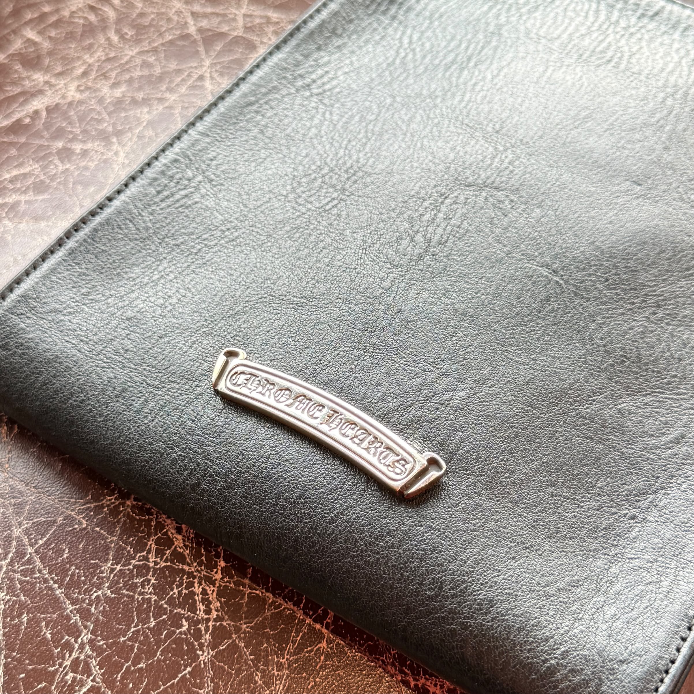 CHROME HEARTS Square Pocket 3 Cemetery Cross Leather Patch