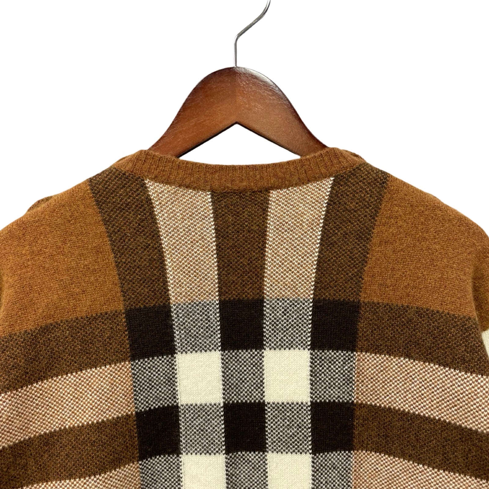 BURBERRY Checked Wool Cashmere Sweater 8048444 Size S