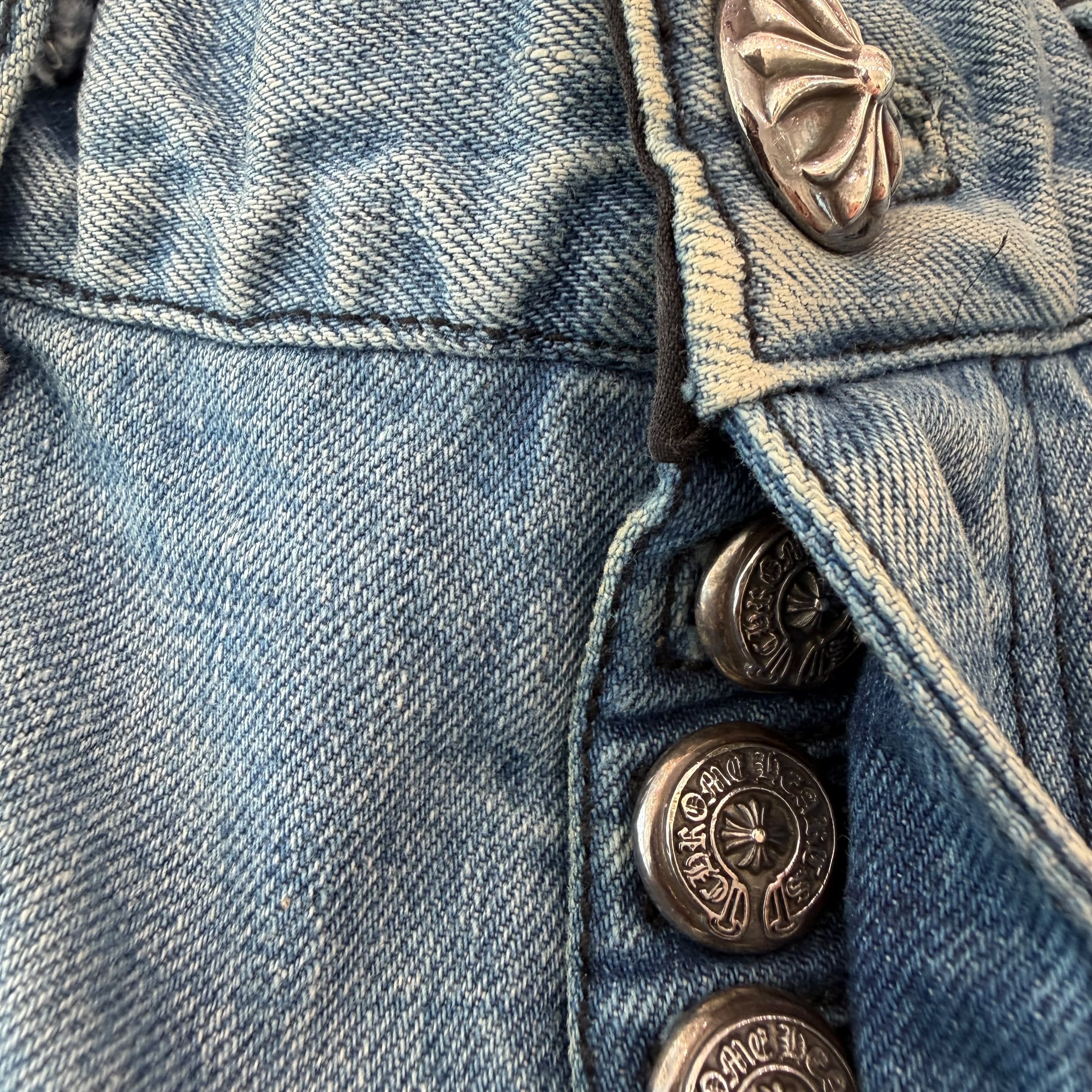 CHROME HEARTS Pocket-Lined Denim Short Pants Size 25 クロムハーツ