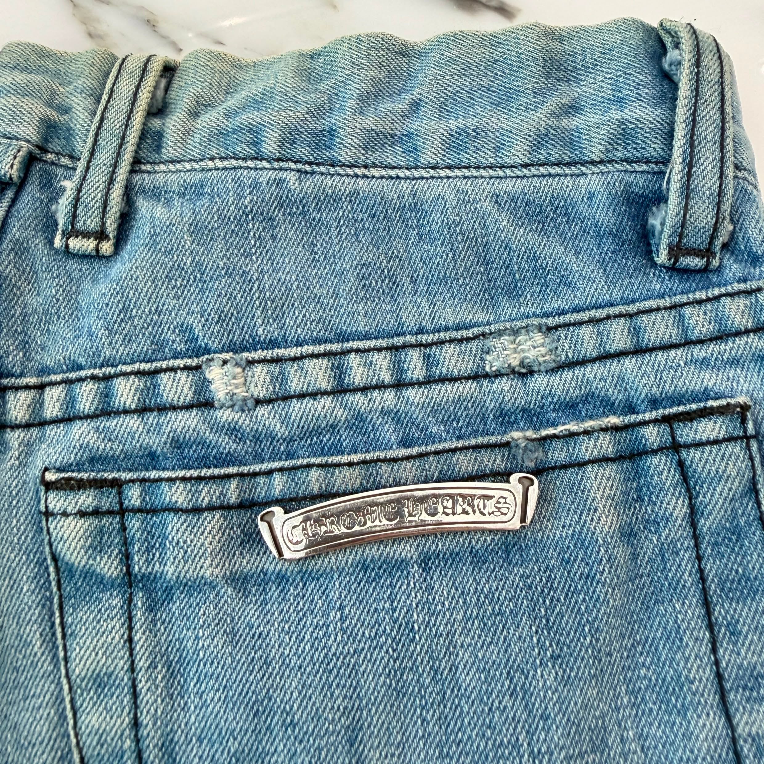 CHROME HEARTS Pocket-Lined Denim Short Pants Size 25 クロムハーツ