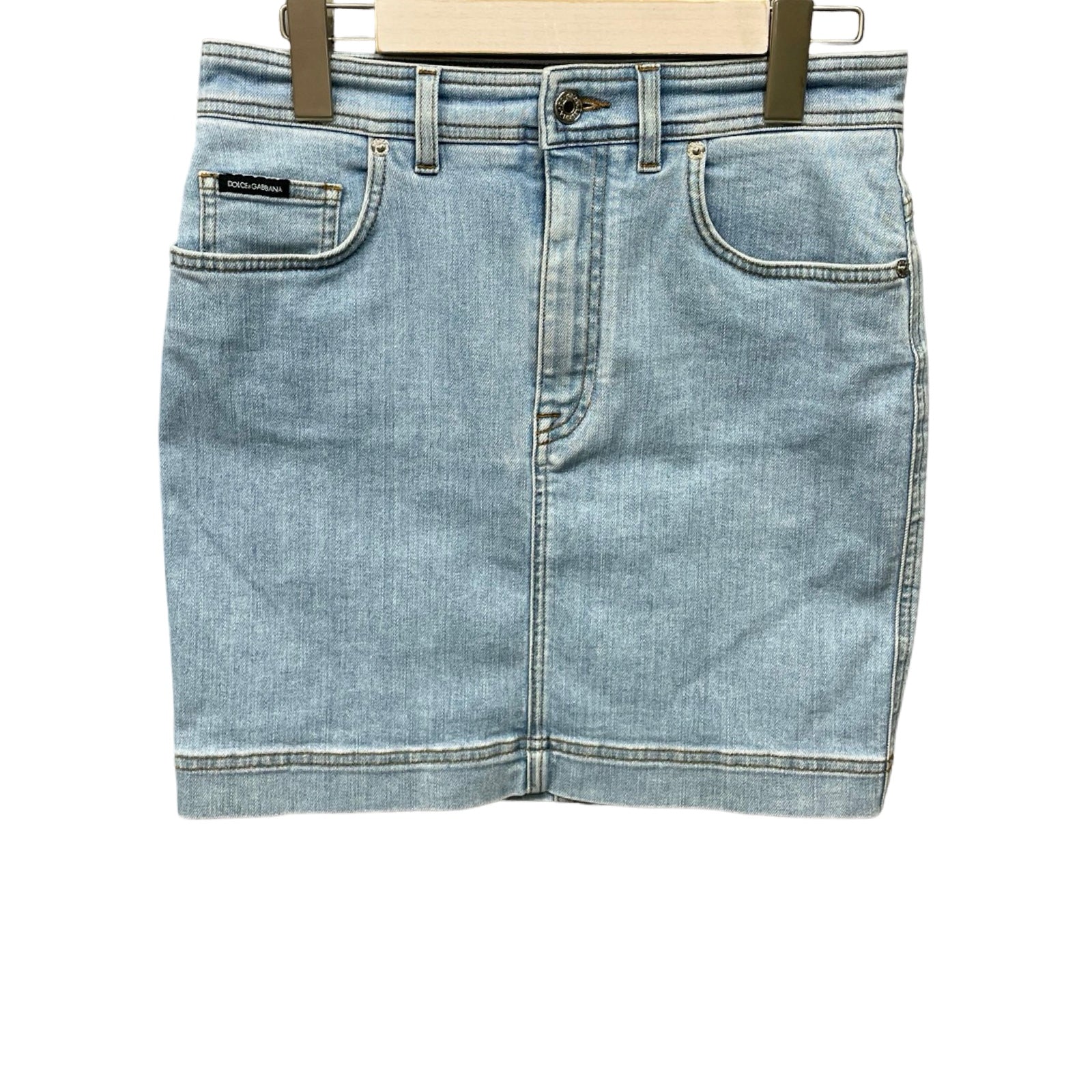 DOLCE＆GABBANA Emblem Denim Skirt F4BR7D G899A Size 40