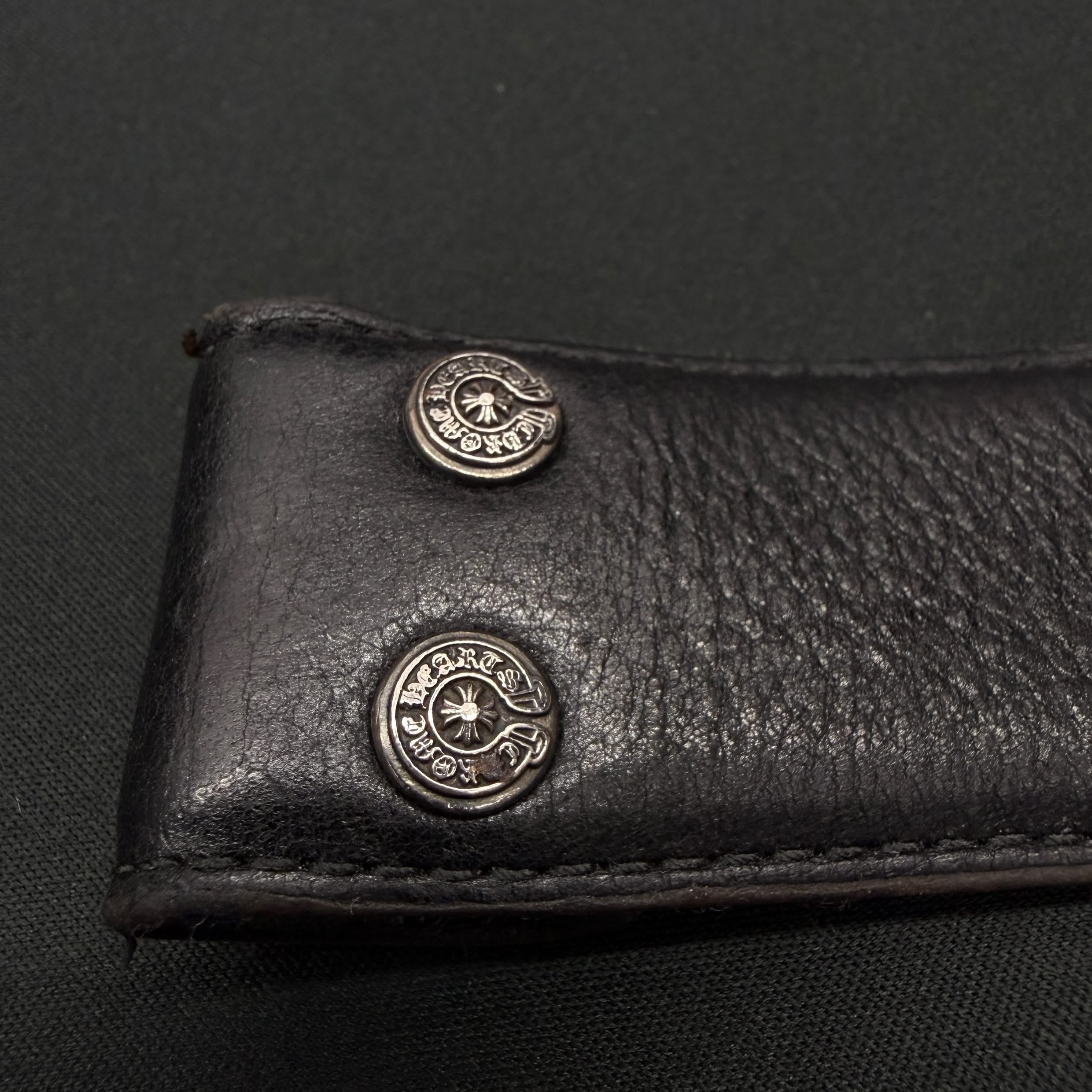CHROME HEARTS 1.5 STRAP Horseshoe Rivet Leather Belt Size 38 クロムハーツ 1.5ストラップ ホースシューリベット レザーベルト サイズ38