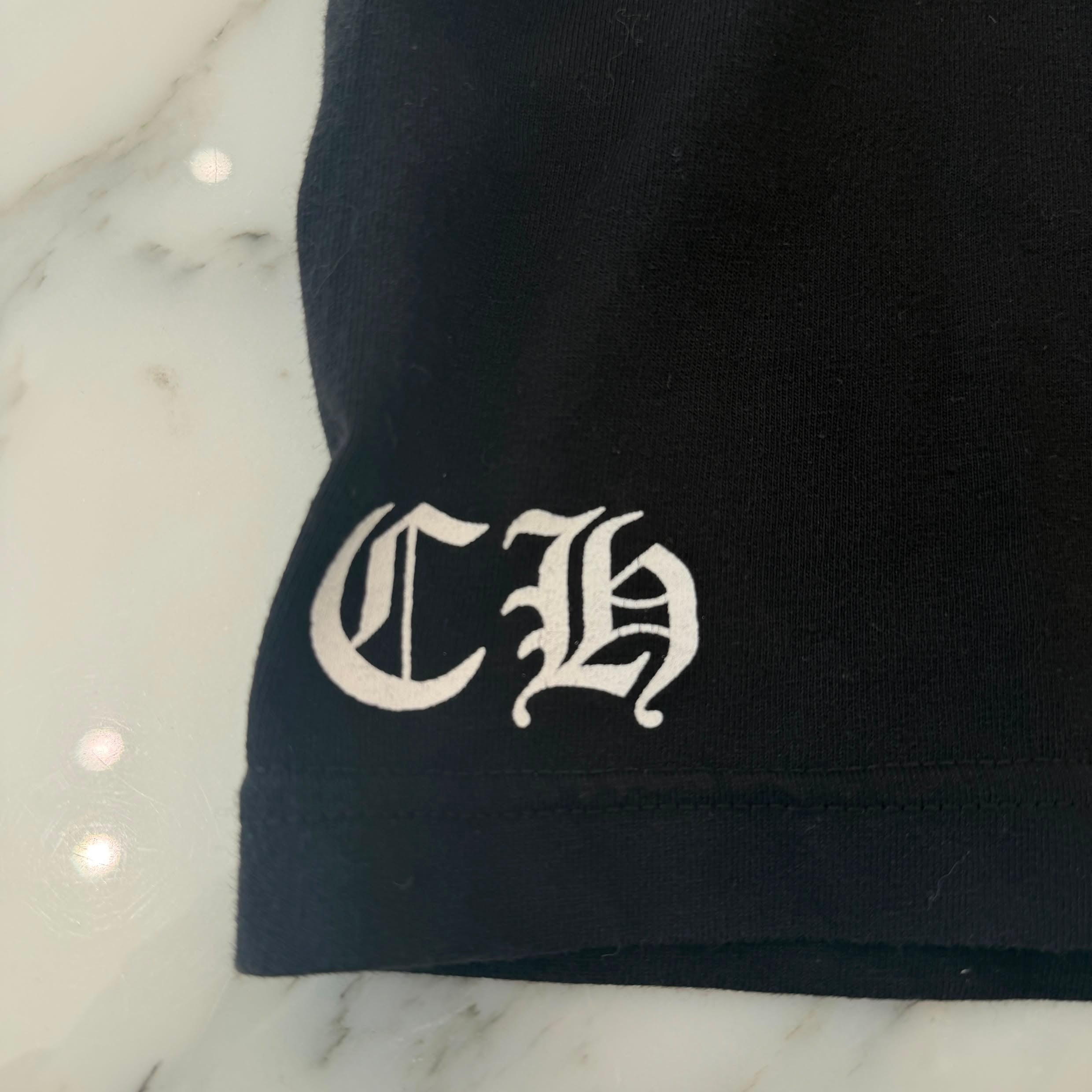 CHROME HEARTS Sleeve CH Cross Back Scroll Tee Size S クロムハーツ 袖CHクロス バックスクロール Tシャツ サイズS