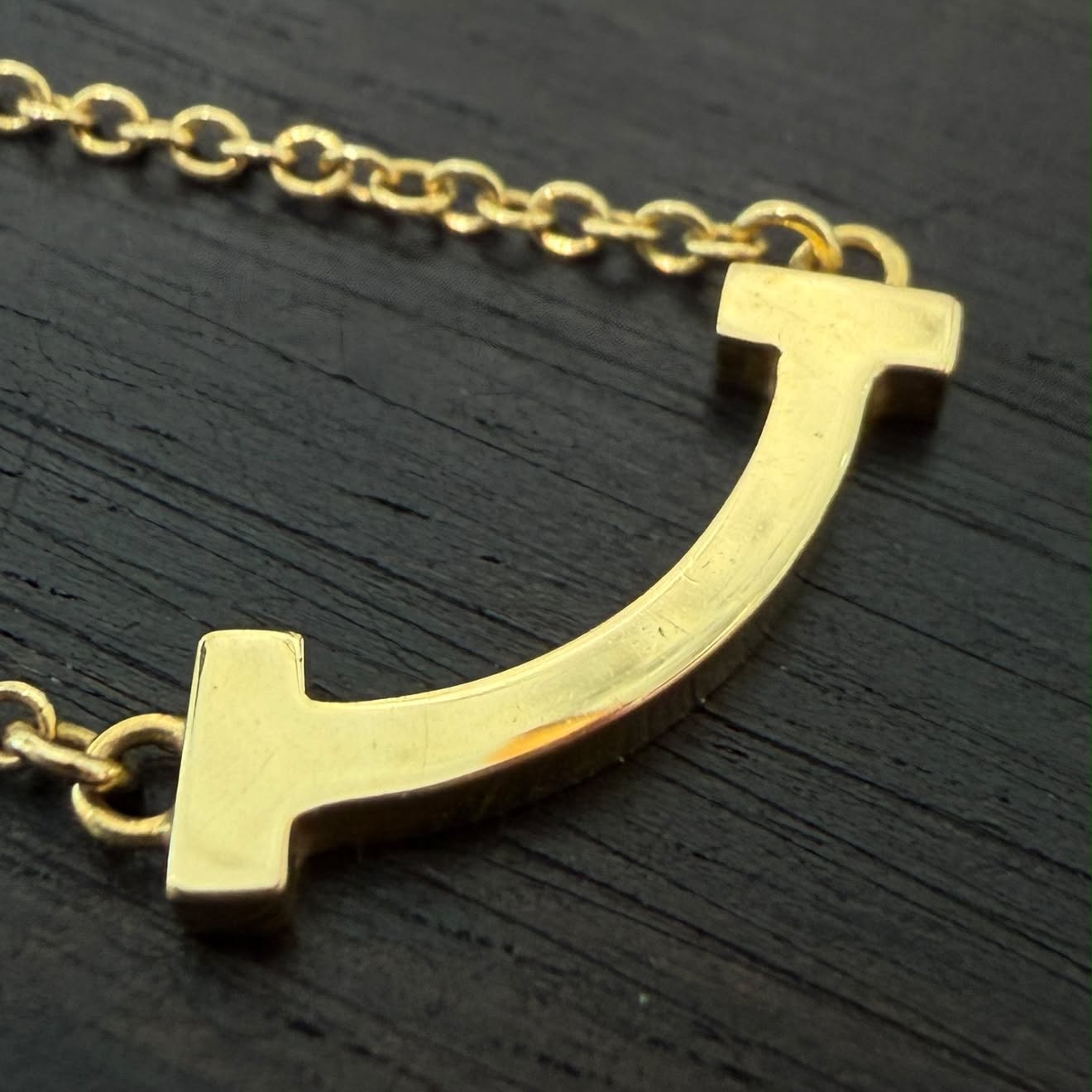 Tiffany Co. 18K YG T Smile Pendant "Mini" 62617640 ティファニー 18K イエローゴールド T スマイル ペンダント "ミニ"