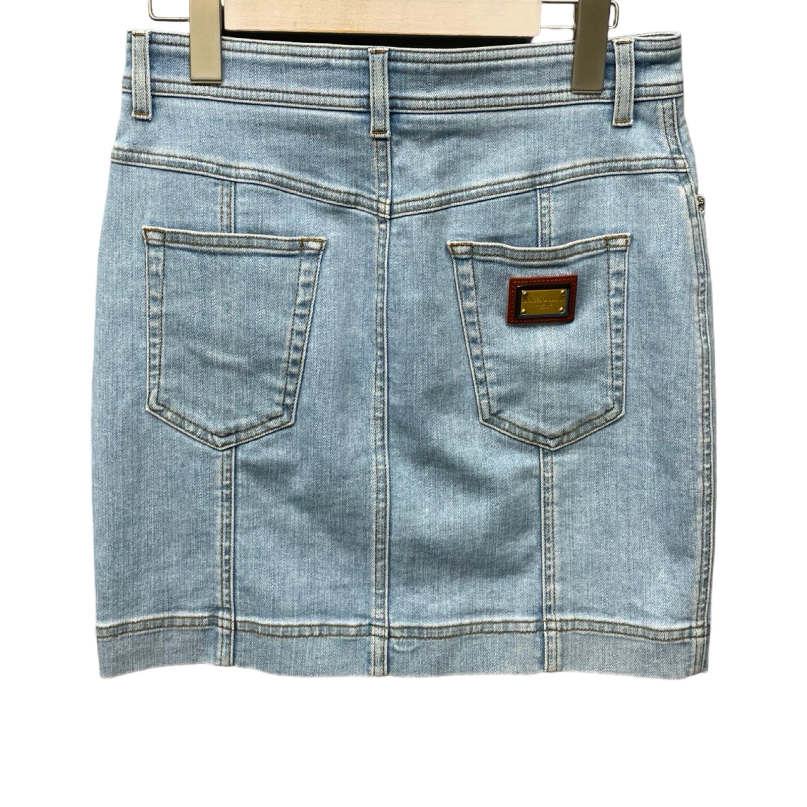 DOLCE＆GABBANA Emblem Denim Skirt F4BR7D G899A Size 40
