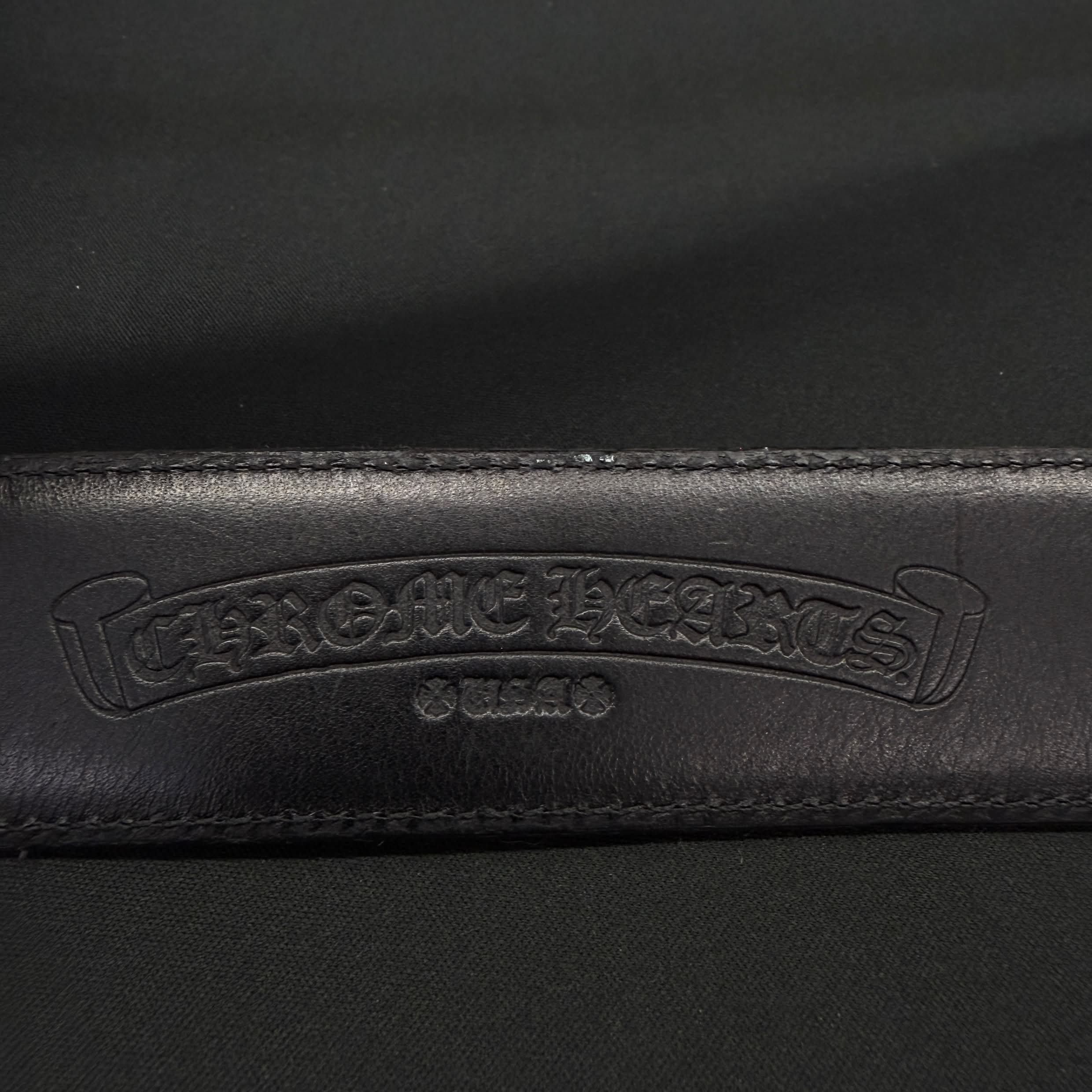 CHROME HEARTS 1.5 STRAP Horseshoe Rivet Leather Belt Size 38 クロムハーツ 1.5ストラップ ホースシューリベット レザーベルト サイズ38