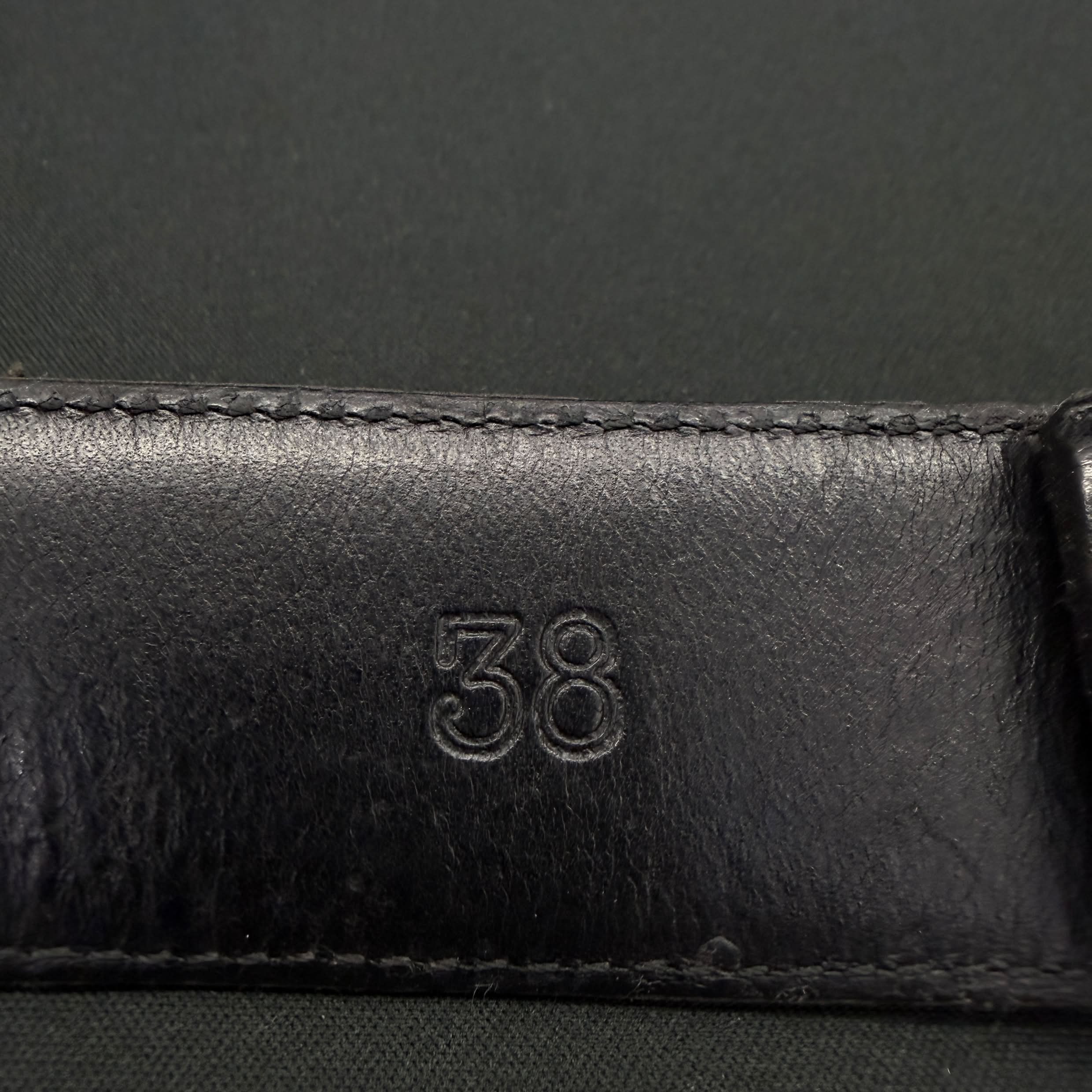 CHROME HEARTS 1.5 STRAP Horseshoe Rivet Leather Belt Size 38 クロムハーツ 1.5ストラップ ホースシューリベット レザーベルト サイズ38