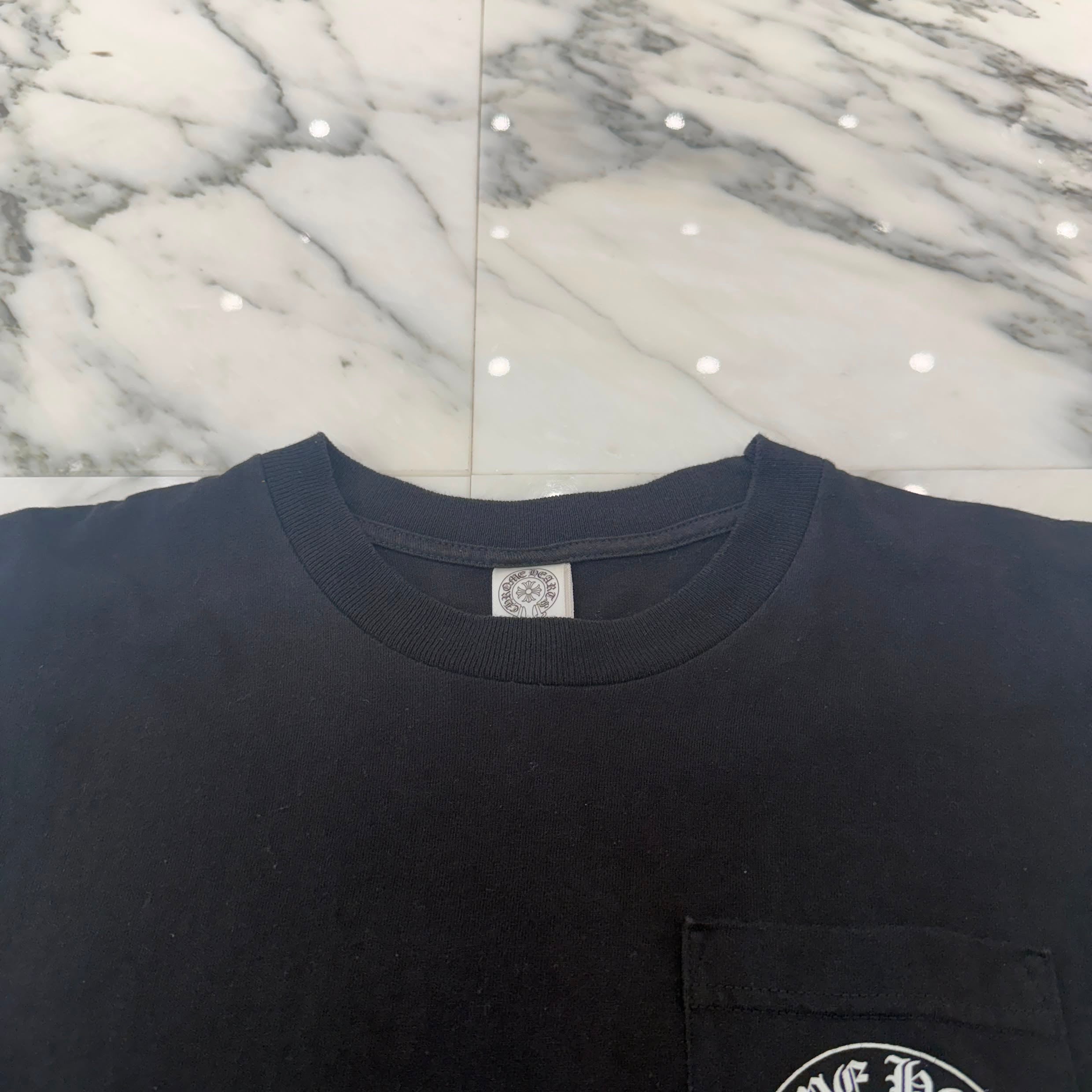 CHROME HEARTS Sleeve CH Cross Back Scroll Tee Size S クロムハーツ 袖CHクロス バックスクロール Tシャツ サイズS