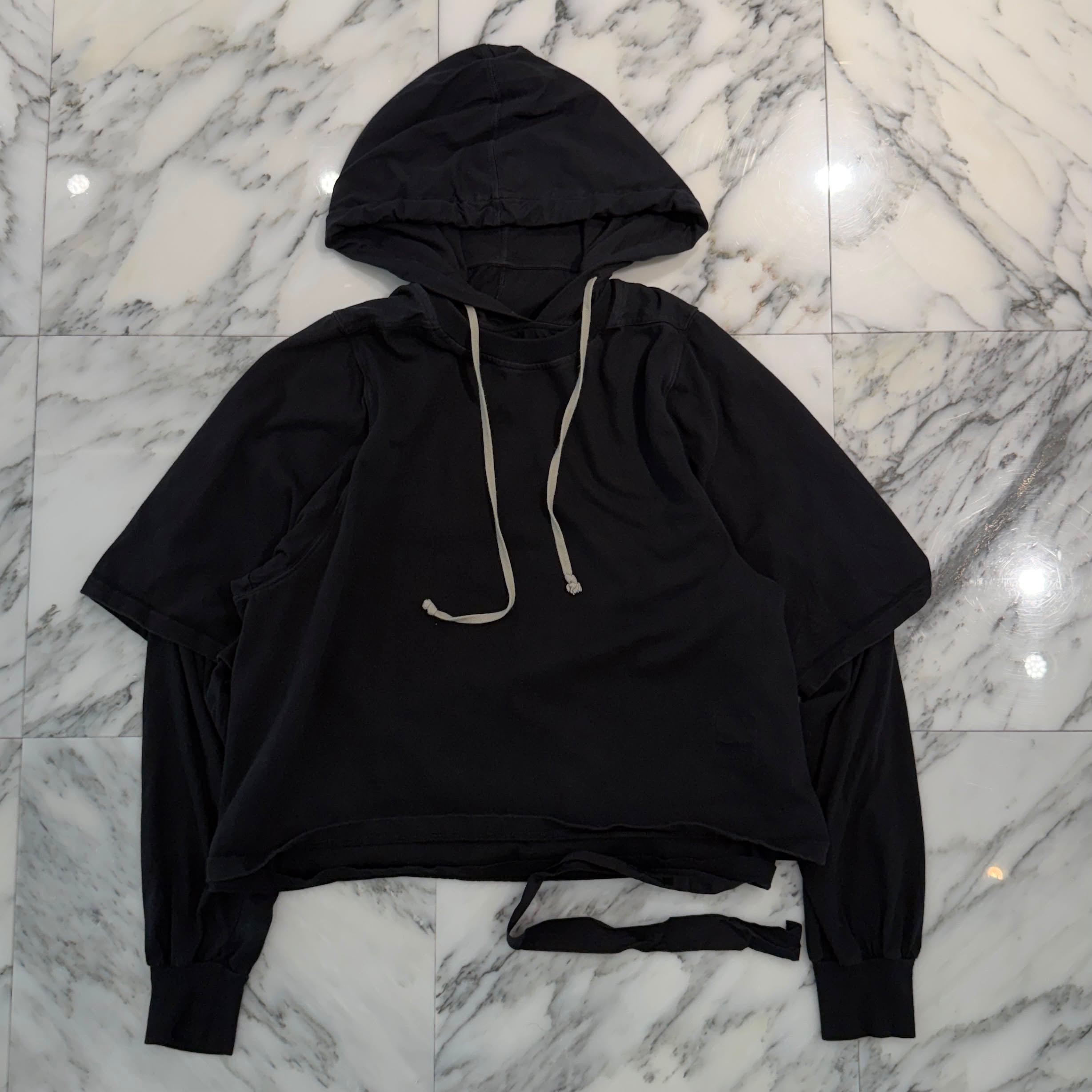 Rick Owens DRKSHDW 2023SS Docking Layered Pullover Hoodie DU01C6281-RIGRN Size S リックオウエンス ダークシャドウ ドッキング レイヤード プルオーバー フーディ サイズS