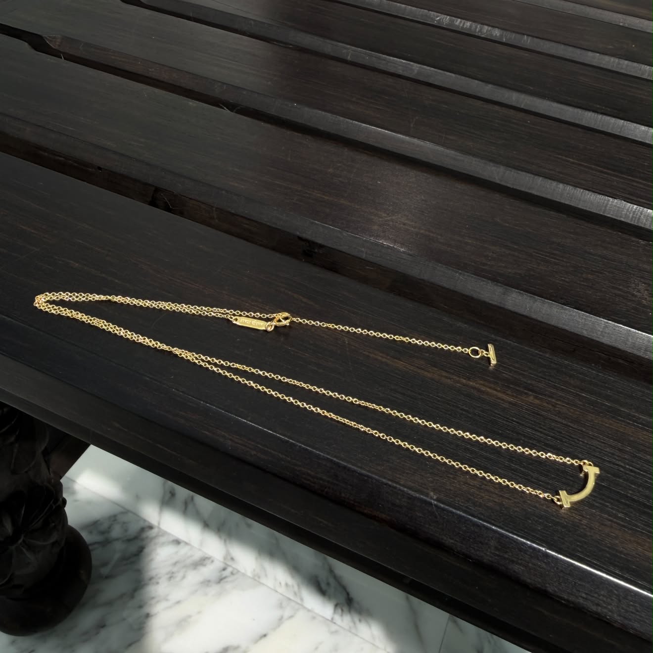 Tiffany Co. 18K YG T Smile Pendant "Mini" 62617640 ティファニー 18K イエローゴールド T スマイル ペンダント "ミニ"