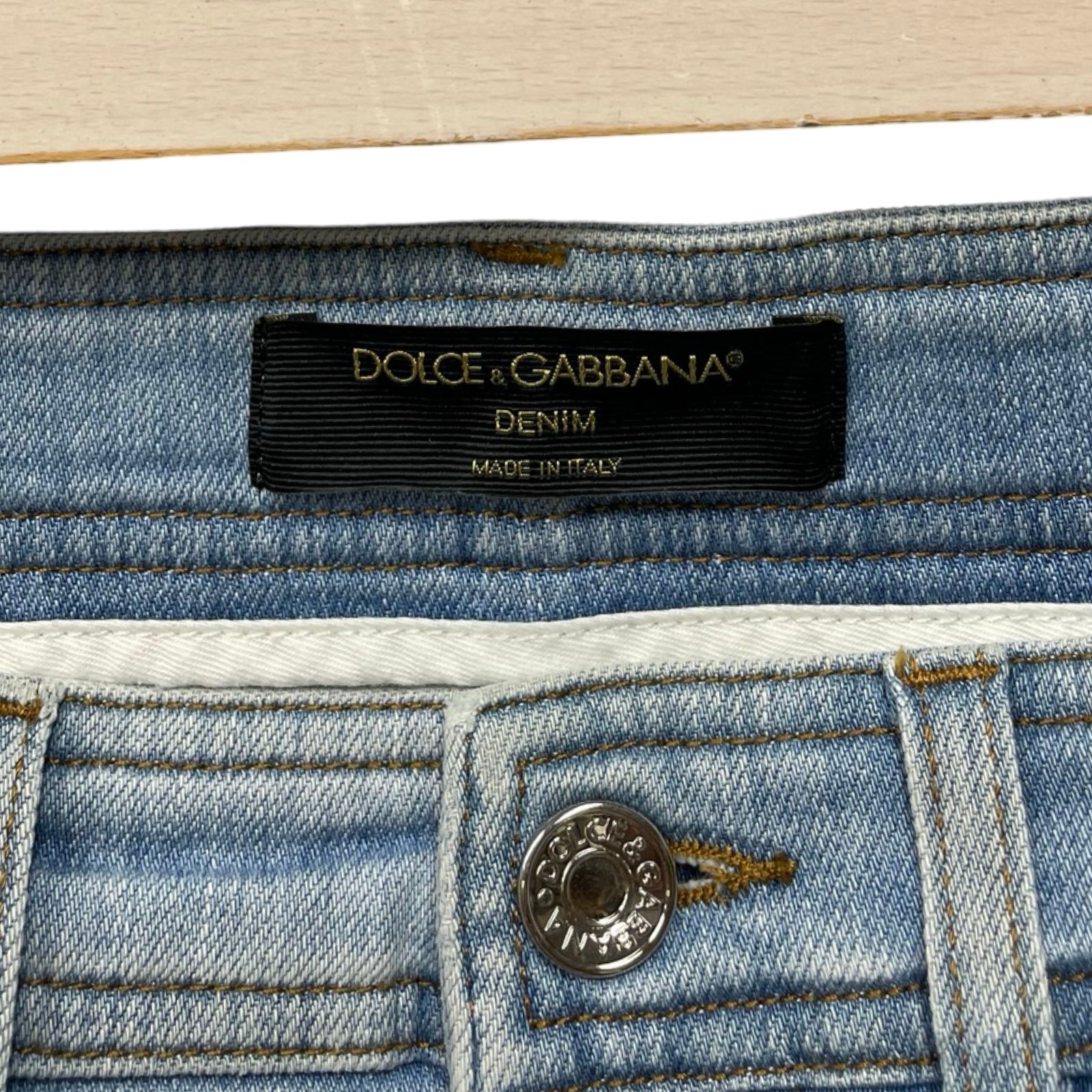 DOLCE＆GABBANA Emblem Denim Skirt F4BR7D G899A Size 40