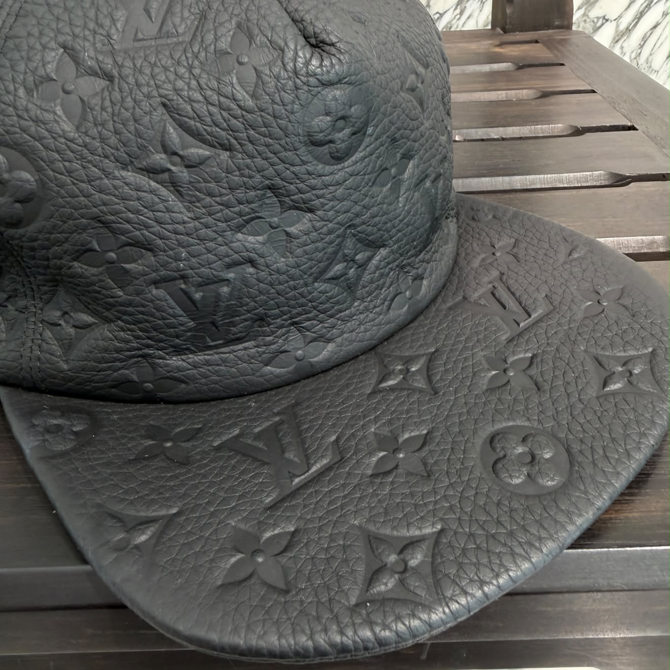 LOUIS VUITTON 2019SS Monogram Quill 1.0 Leather Cap MP2320 Size TU ルイヴィトン キャスケット・モノグラム クイル 1.0 レザーキャップ サイズTU