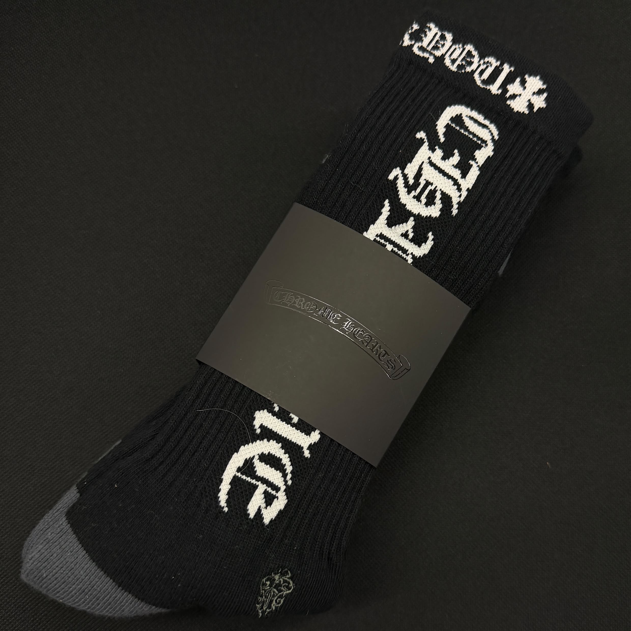 CHROME HEARTS Stencil Logo Socks x3 Size L(JP27-30) クロムハーツ ステンシル ロゴ ソックス 靴下 サイズL(JP27-30)