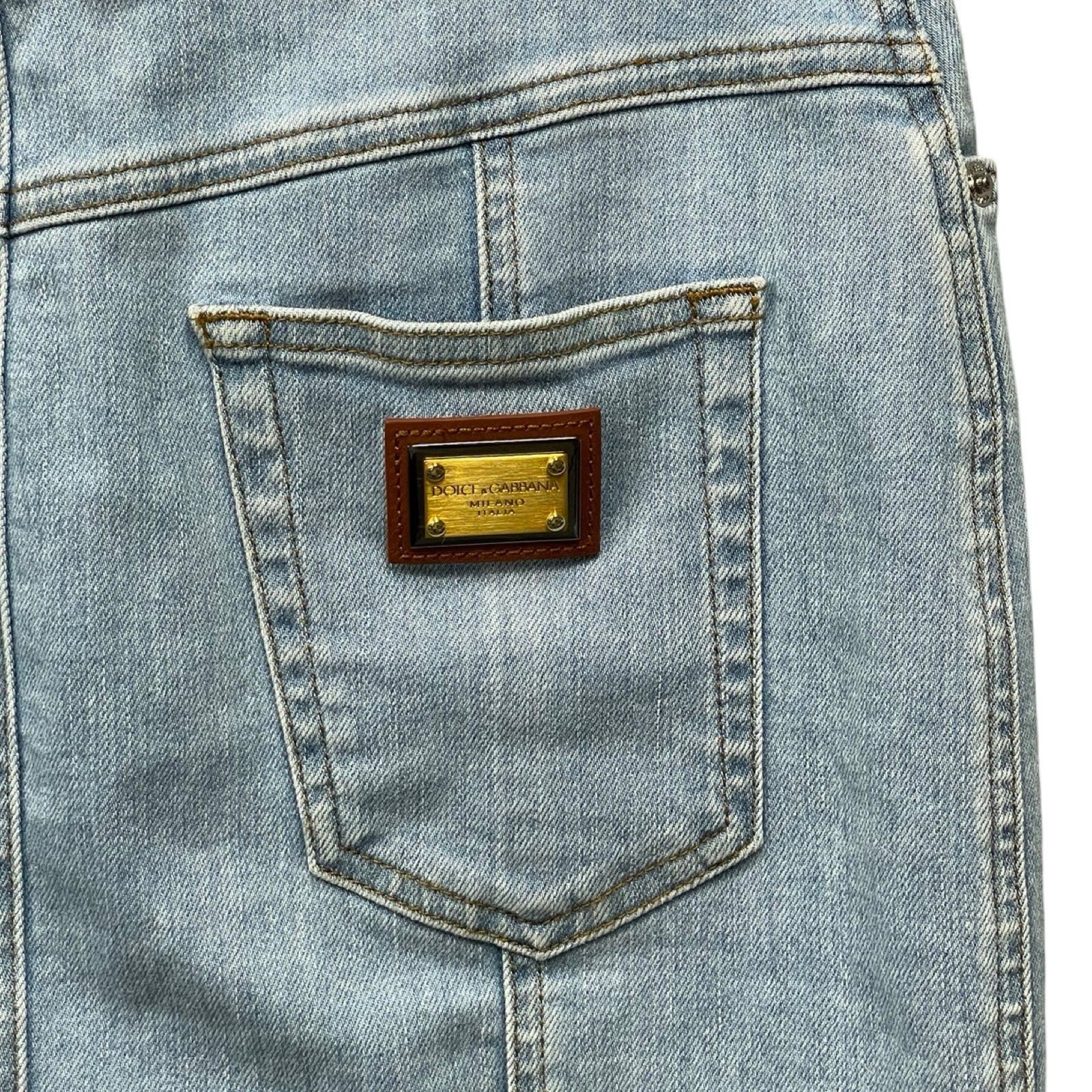 DOLCE＆GABBANA Emblem Denim Skirt F4BR7D G899A Size 40